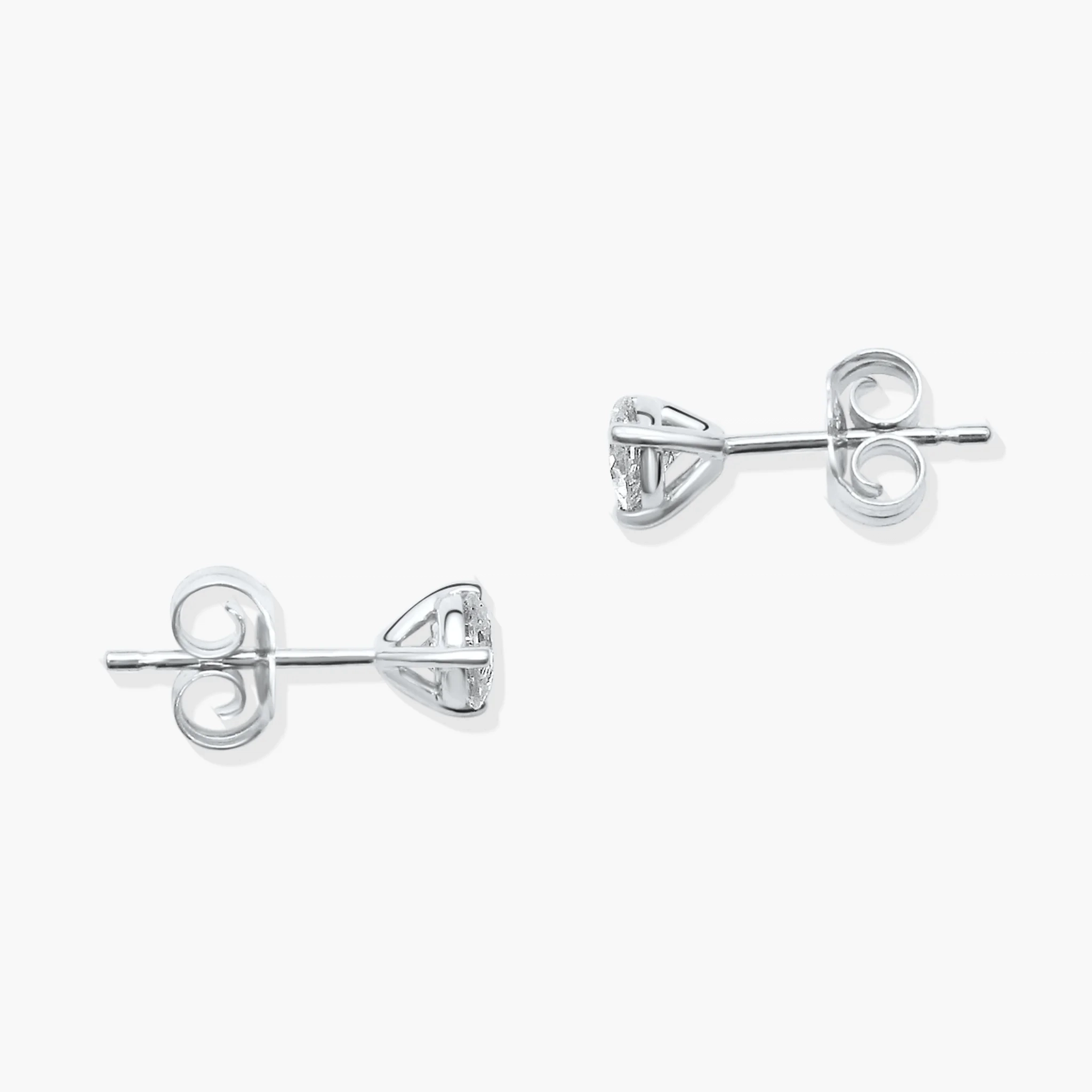 14K Gold Lab Grown Diamond Martini three prong studs - 0.50 ct thumbnail 3