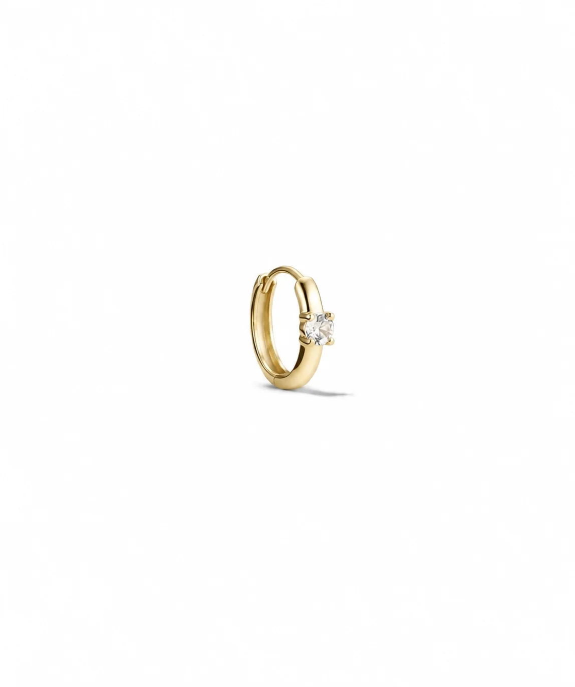 14K Gold Lab solo Diamond Mini Huggie - Single product image 1