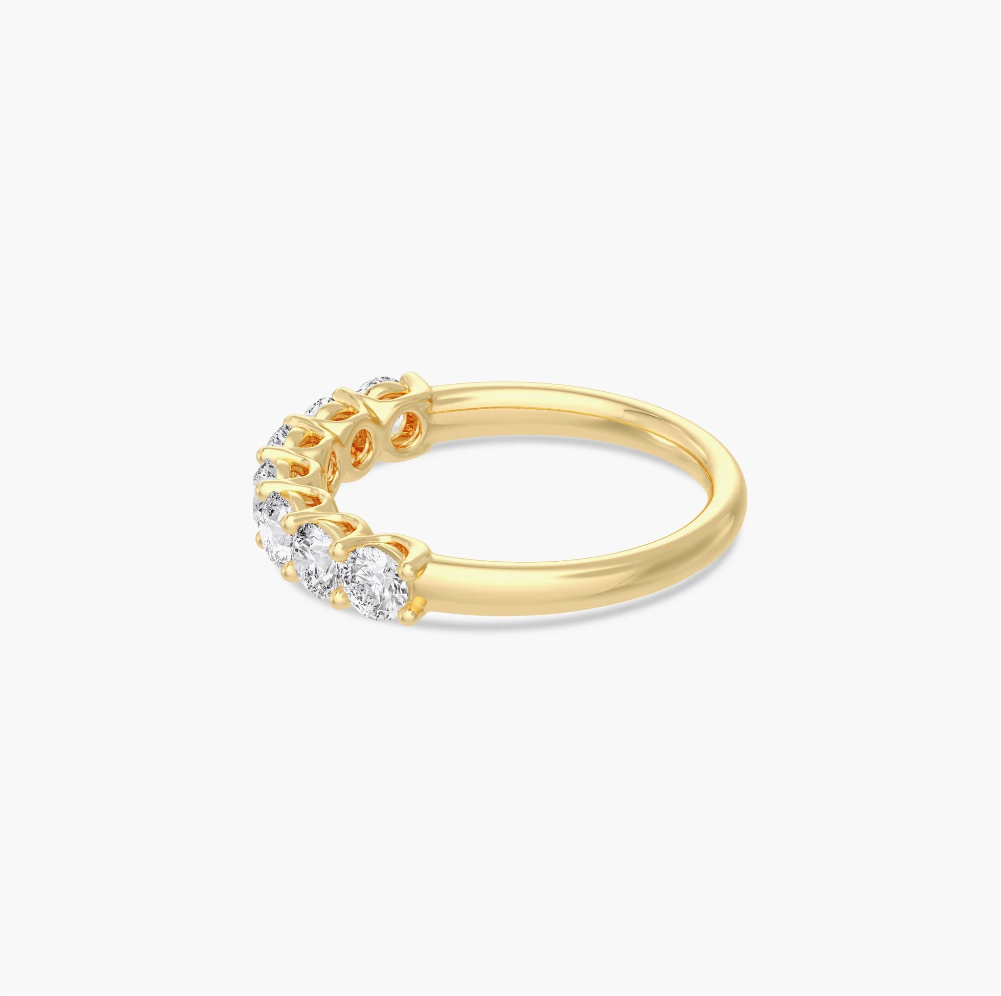 14K LAB Grown Round Diamond Seven Stone Band - 1.00 ct thumbnail 3