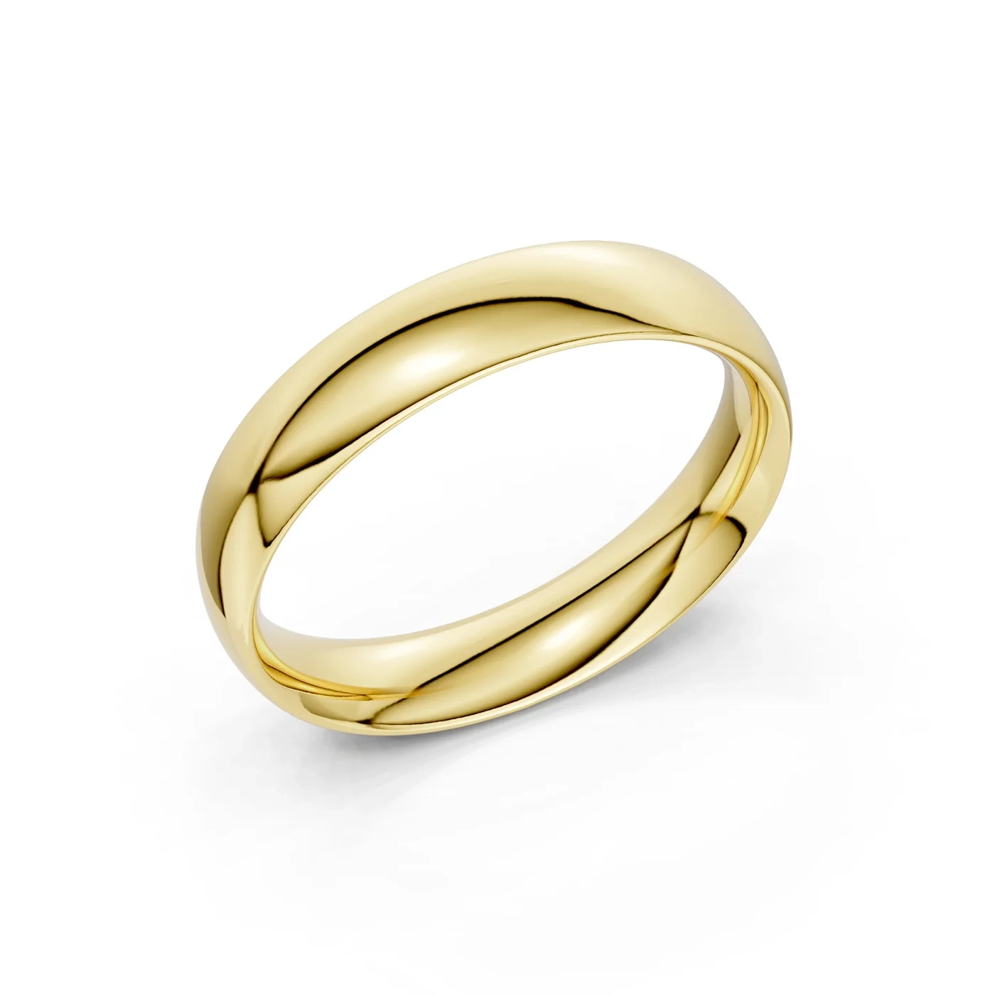 14K Low Dome Plain Gold Band - 5 mm thumbnail 3