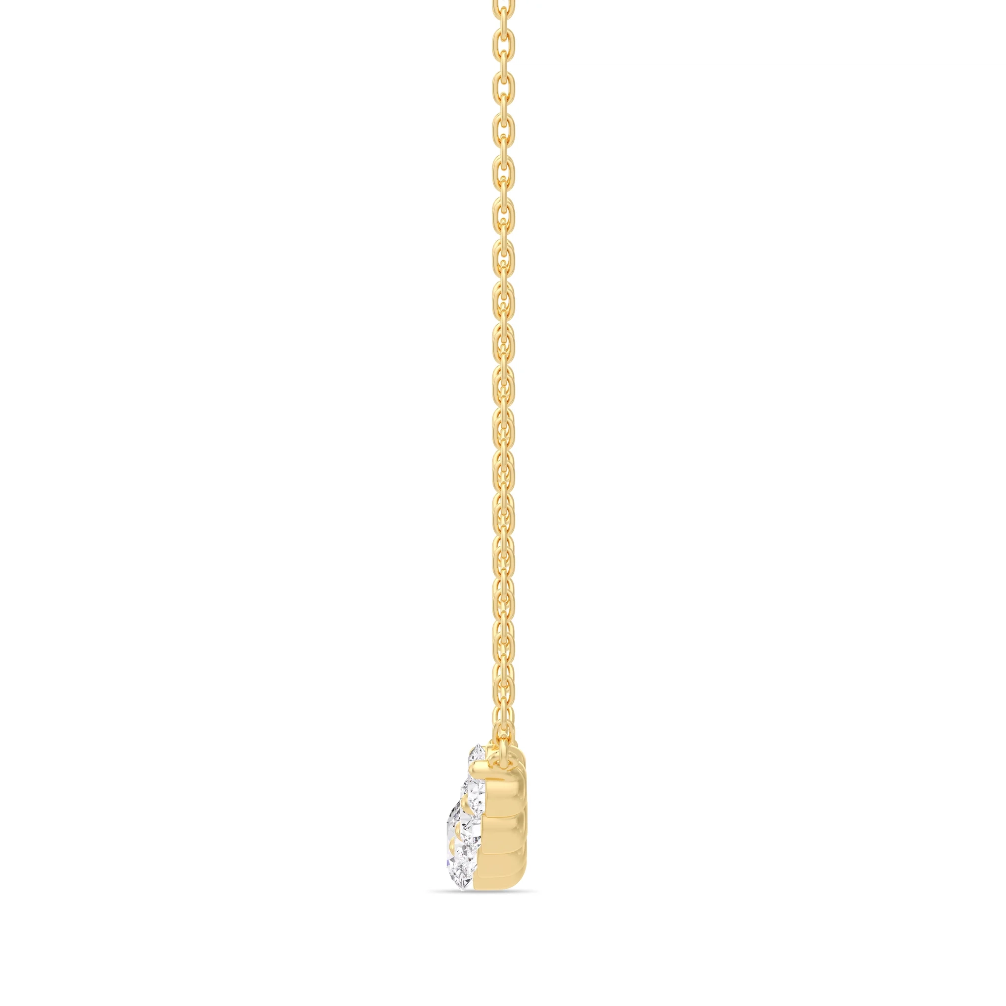 14 KT gold Lab-Grown Smiley bar necklace-1.00 ct thumbnail 4