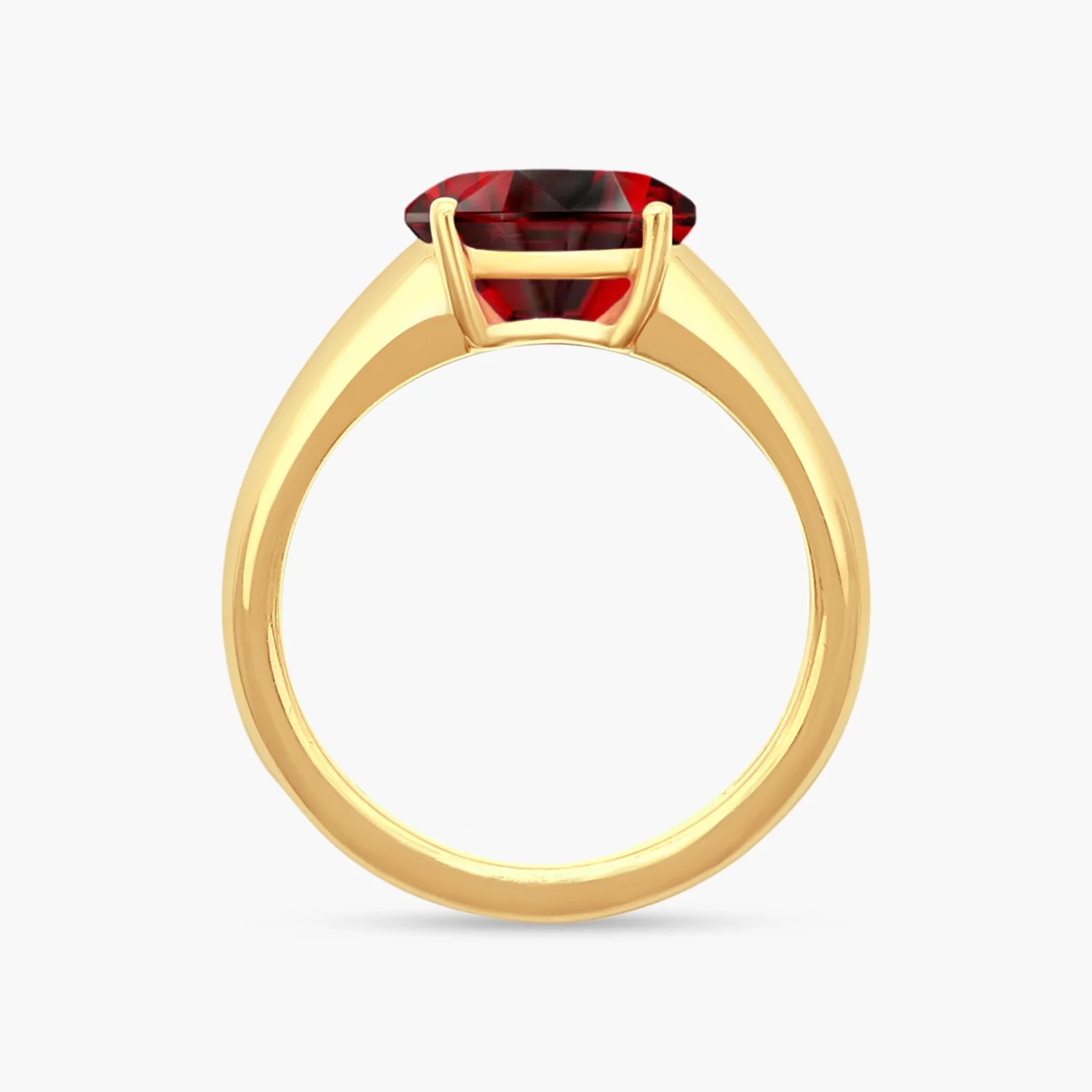 14K Gold Gemstone bold Ring - Garnet thumbnail 2