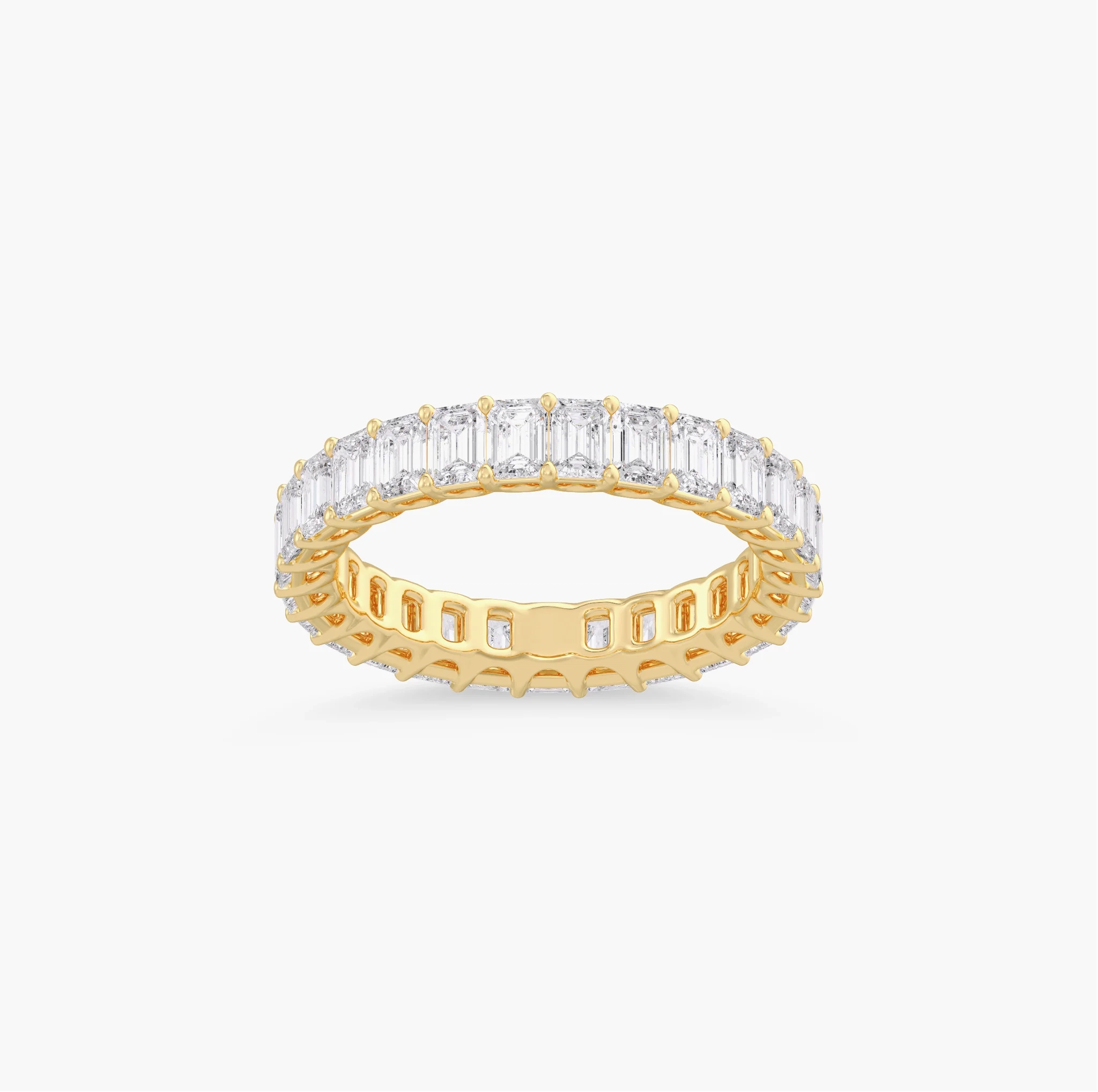 14K Lab Grown Emerald Diamond Eternity Band - 3.0 ct thumbnail 4