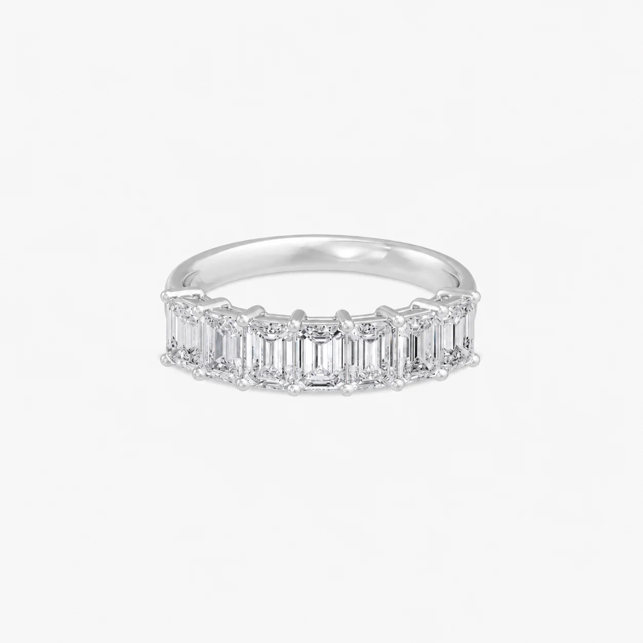 14K LAB Grown Emerald Diamond Seven Stone Band - 2.00 ct product image 1