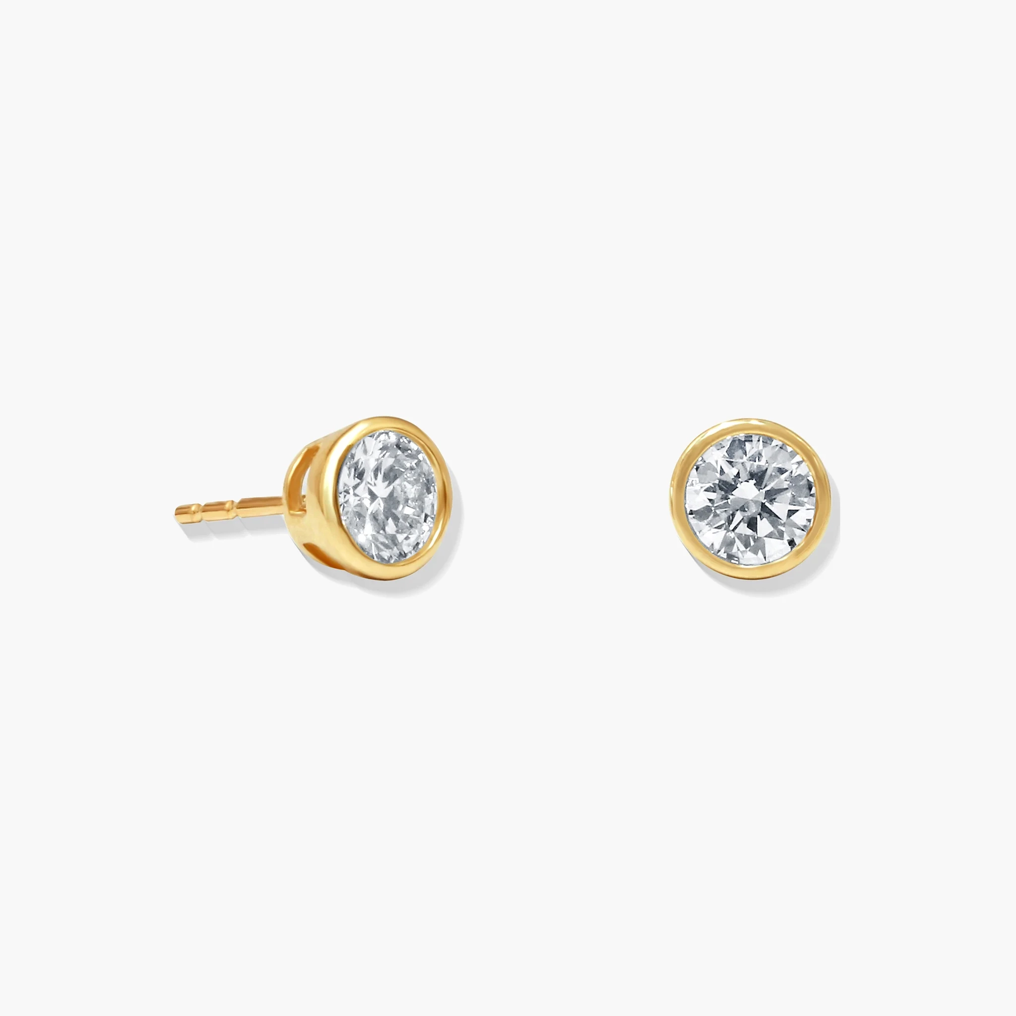 14K Gold Lab Grown Diamond Bezel set Studs - 0.50 ct product image