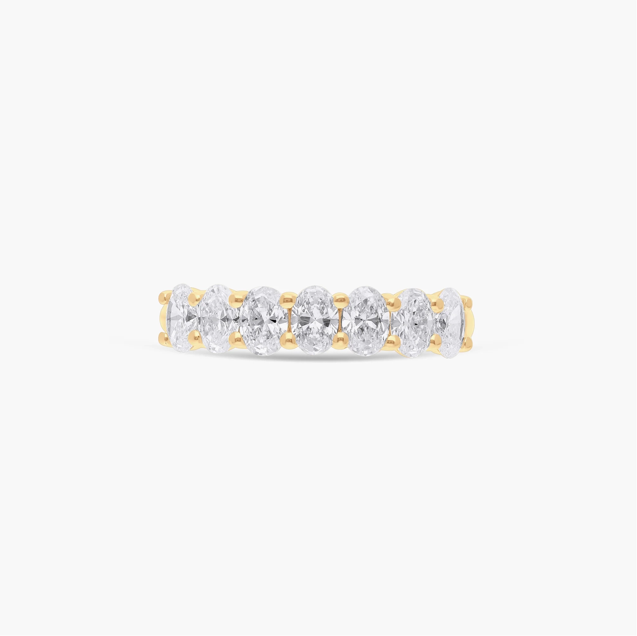 14K LAB Grown Oval Diamond Seven Stone Band - 1.00 ct thumbnail 4