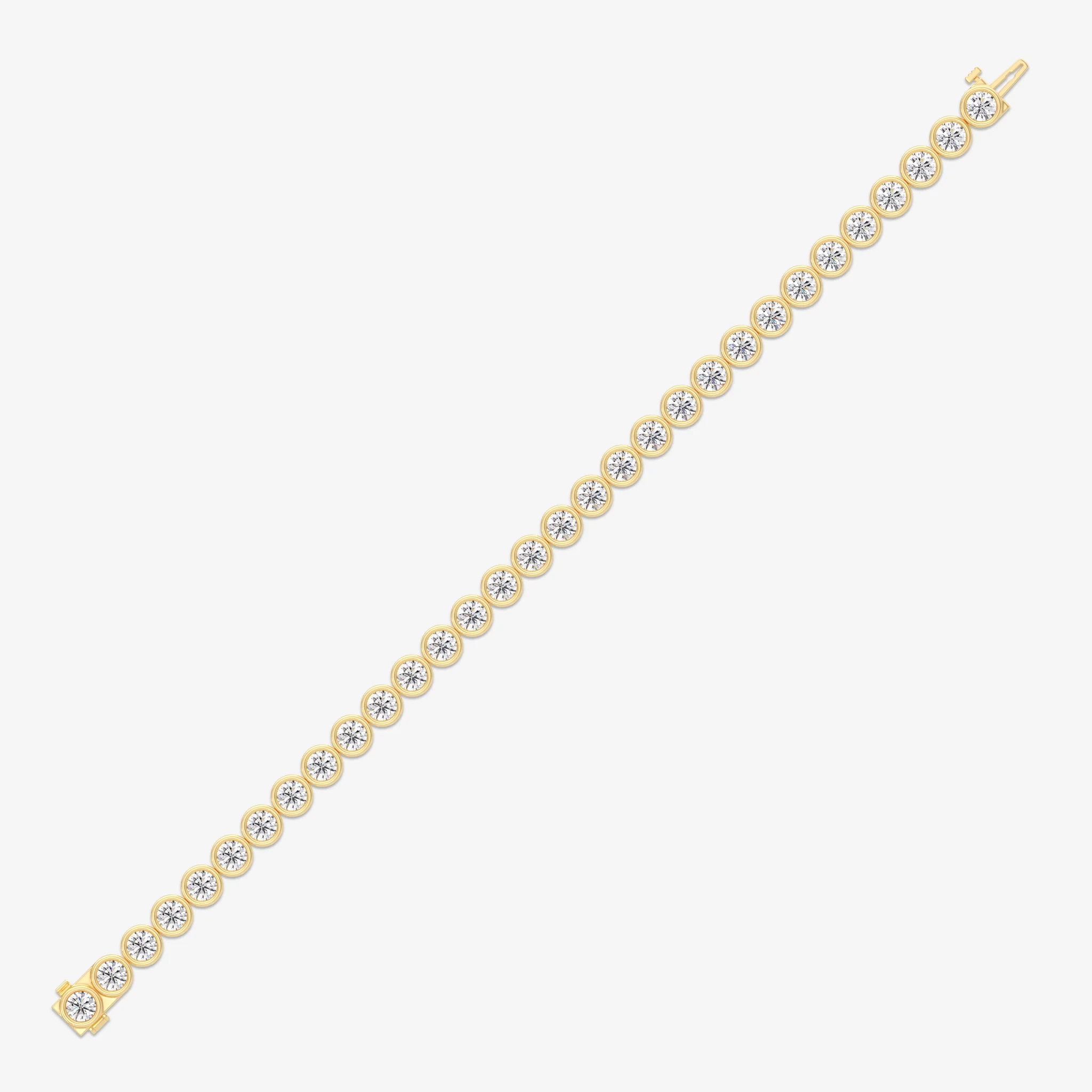 14K Gold Lab Grown Diamond Bezel set Tennis Bracelet-10.00 CT thumbnail 3