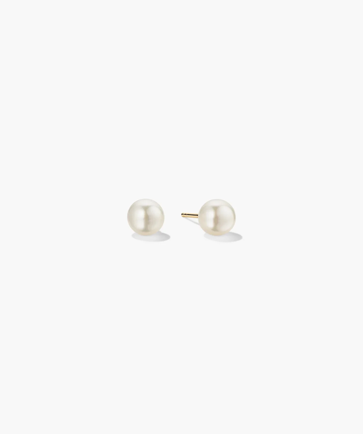 14K Gold Freshwater Cultured Pearl Studs - 6 mm product image 1