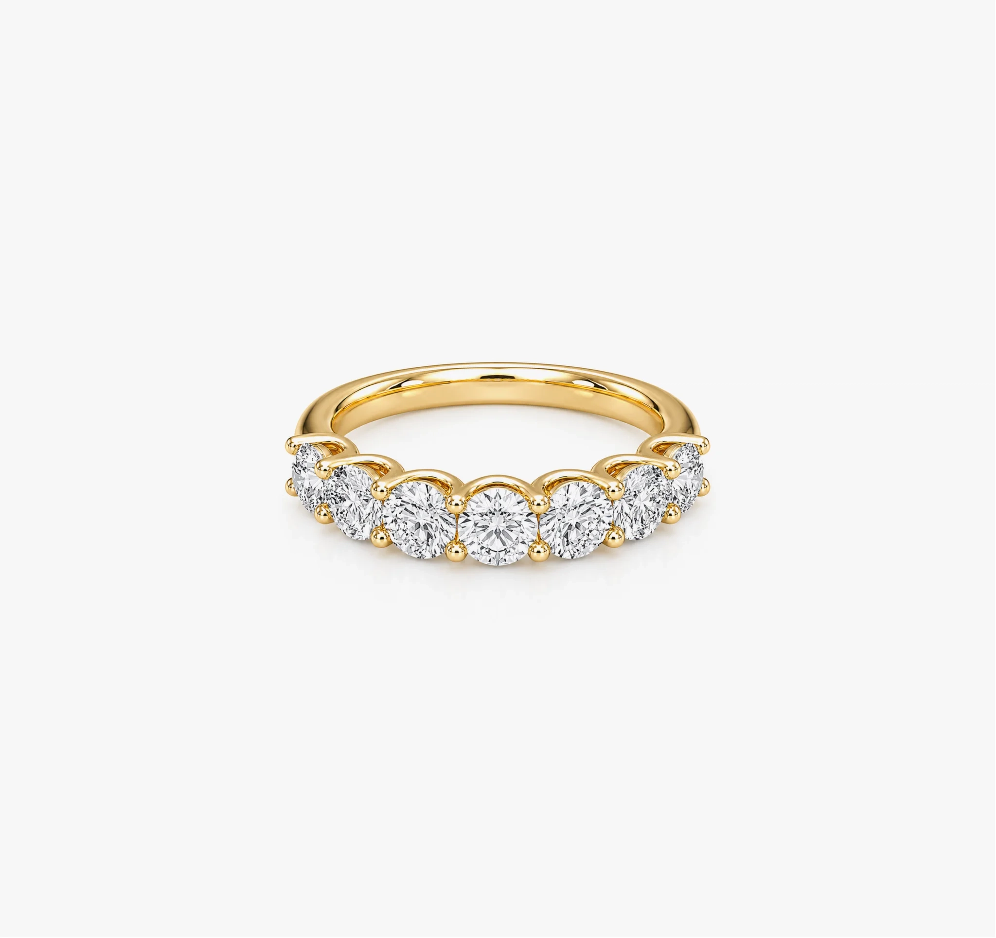 14K LAB Grown Round Diamond Seven Stone Band - 2.00 ct product image 1