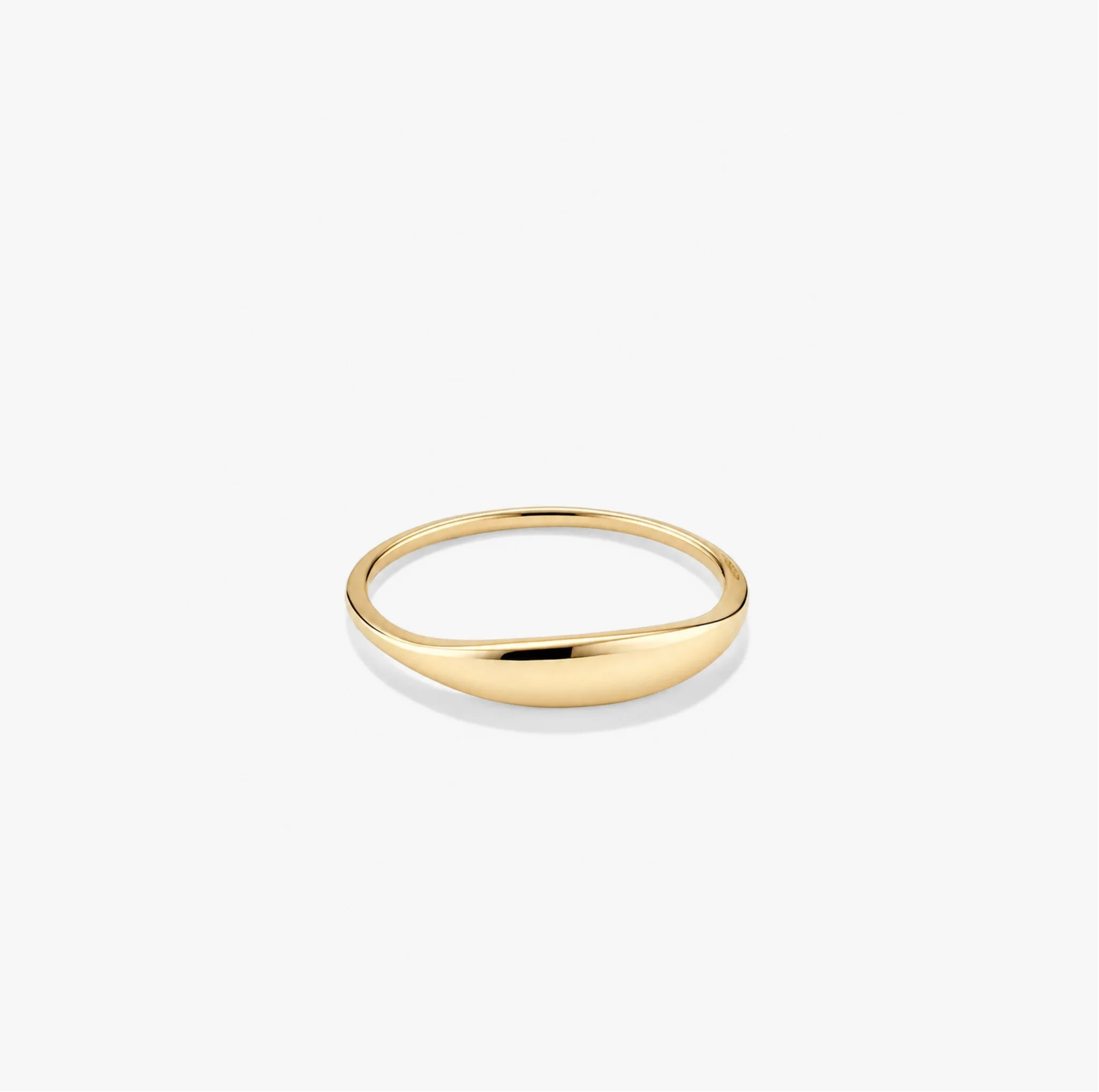 14 KT gold Slim Signet Ring product image