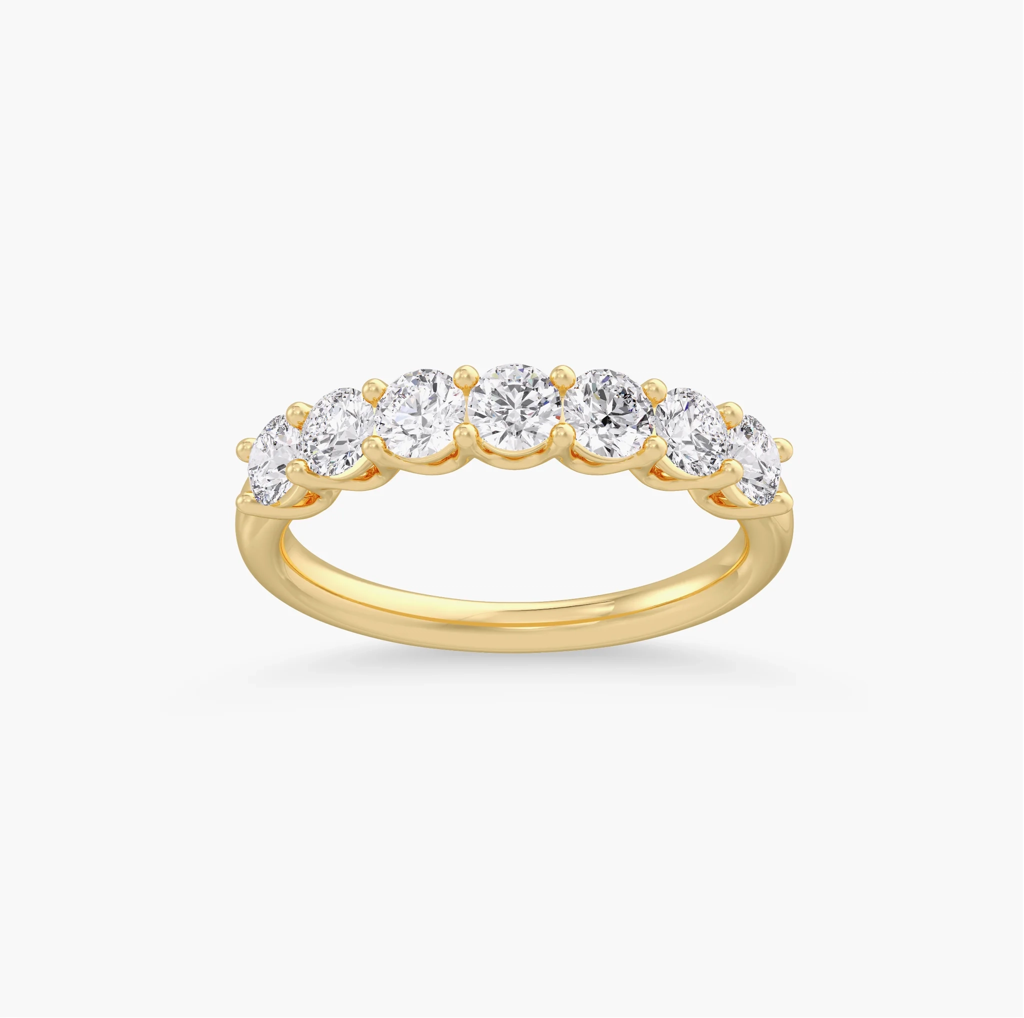 14K LAB Grown Round Diamond Seven Stone Band - 1.00 ct thumbnail 5