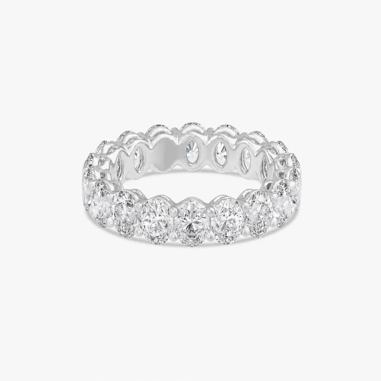 14K Lab Grown Oval Diamond Eternity Band - 4.0 ct product image 1