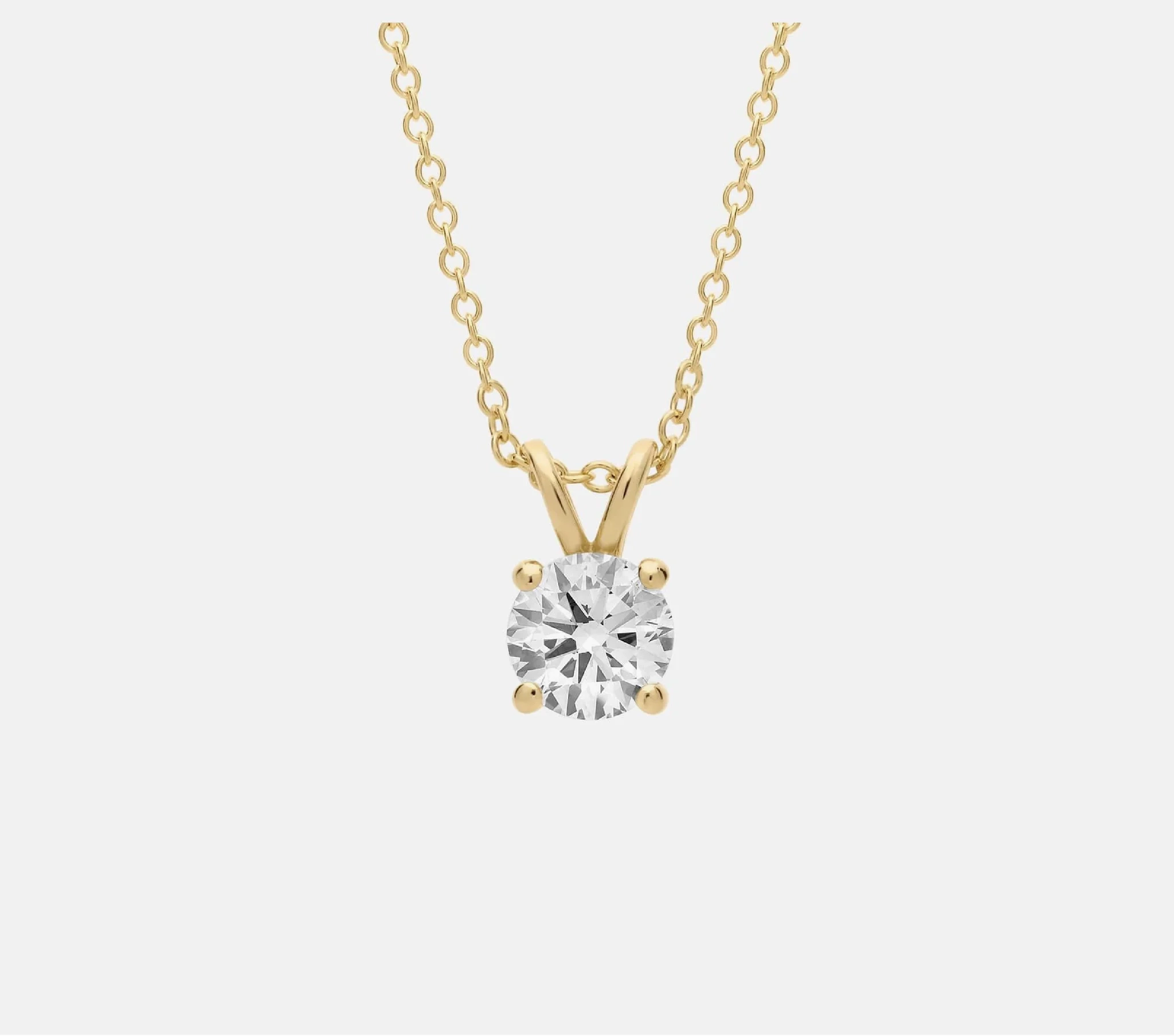 14K Gold Lab Grown Diamond Solitaire Necklace with split bail-0.50 ct product image
