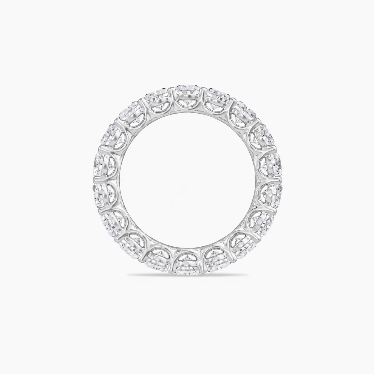14K Lab Grown Oval Diamond Eternity Band - 5.0 ct thumbnail 4