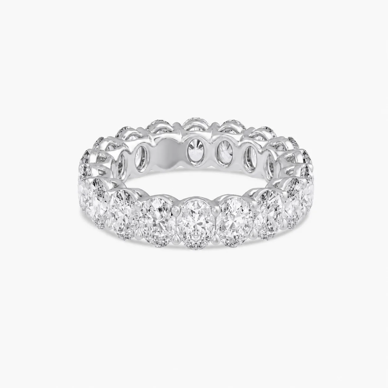 14K Lab Grown Oval Diamond Eternity Band - 5.0 ct product image 1