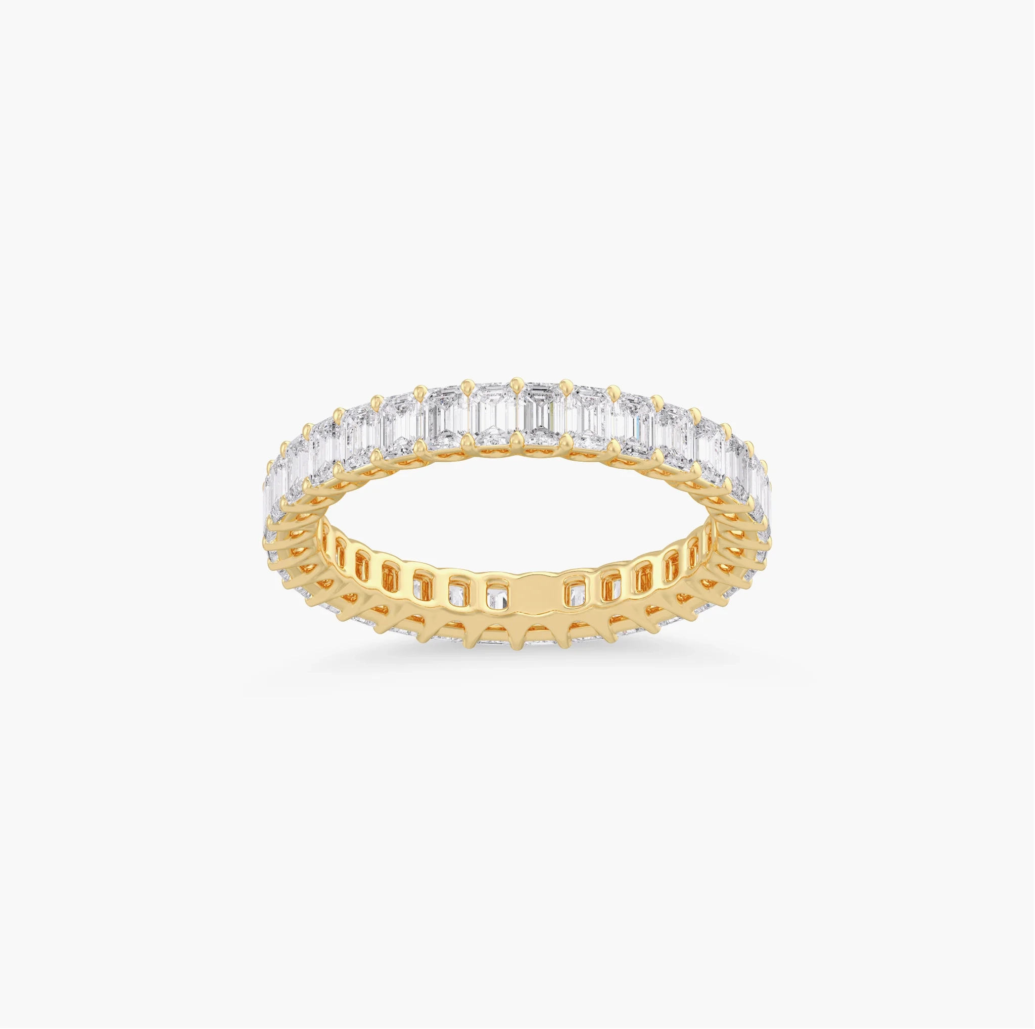 14K Lab Grown Emerald Diamond Eternity Band - 2.0 ct thumbnail 4
