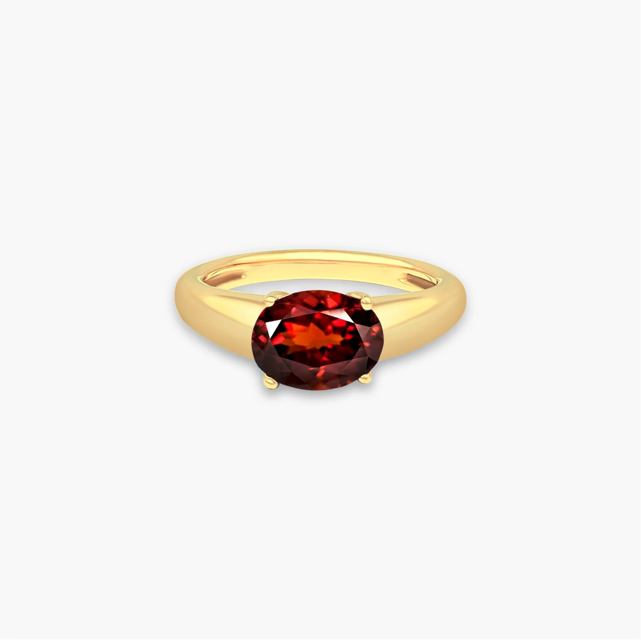 14K Gold Gemstone bold Ring - Garnet product image 1