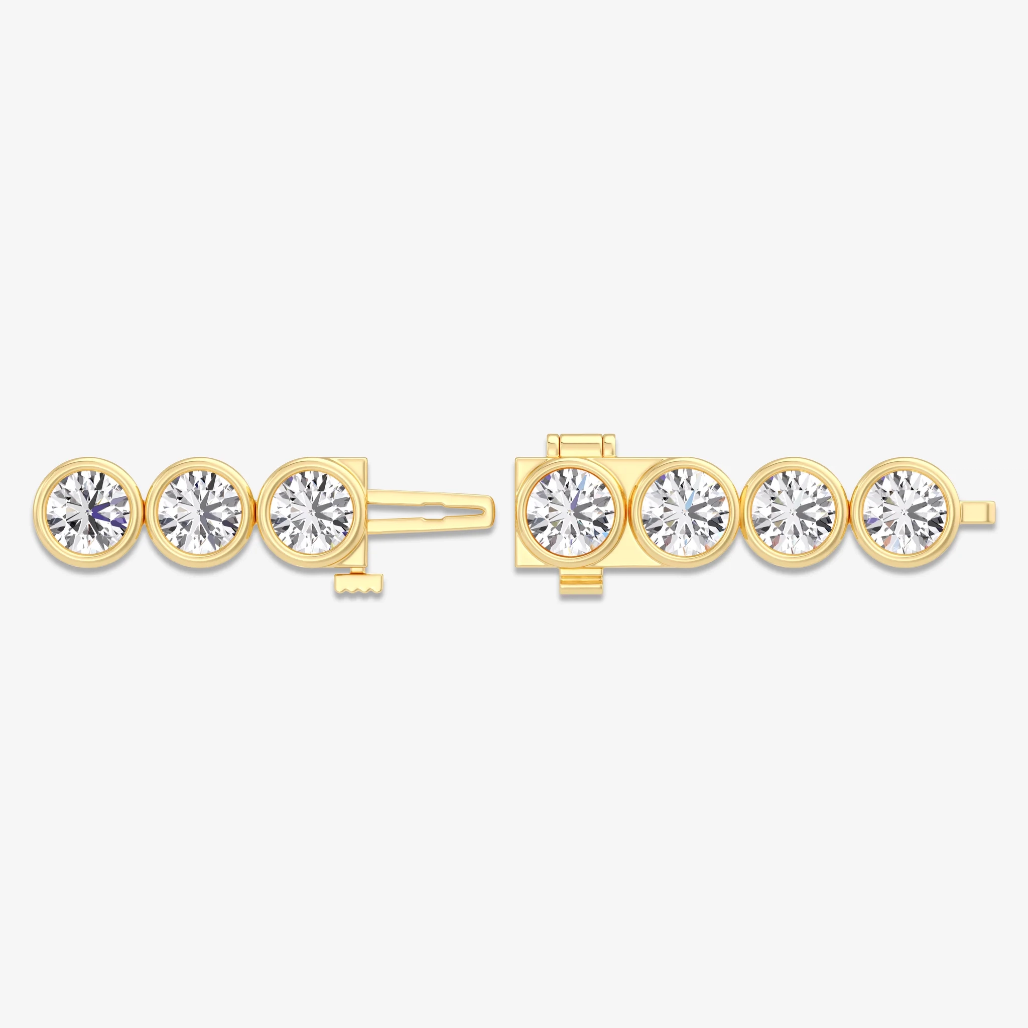 14K Gold Lab Grown Diamond Bezel set Tennis Bracelet-7.00 CT thumbnail 2