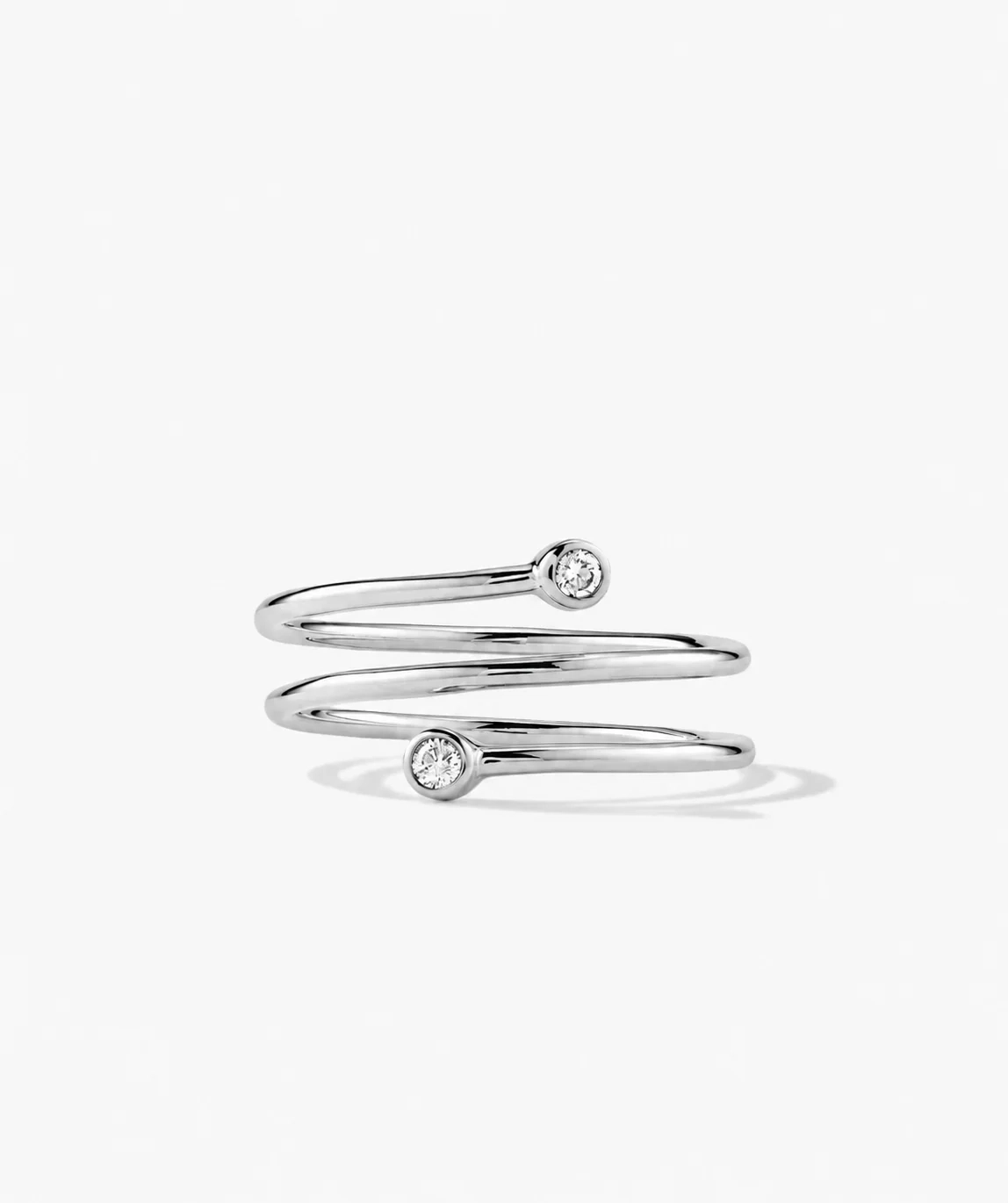 14K natural Diamond Coil spiral Ring thumbnail 2