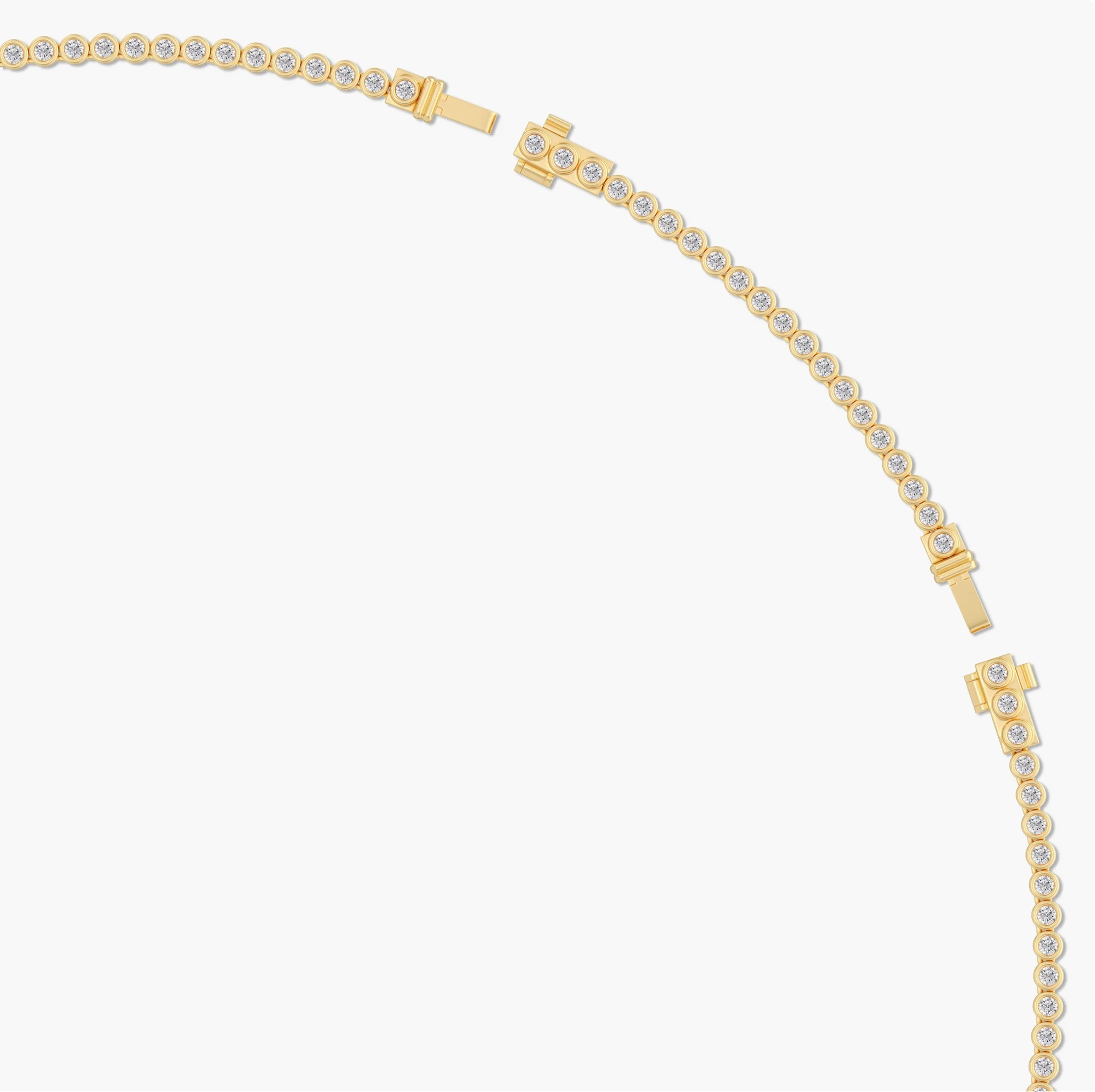 14K Gold Lab Grown Diamond Bezel Setting Graduated Tennis Necklace - 7.00 ct thumbnail 4