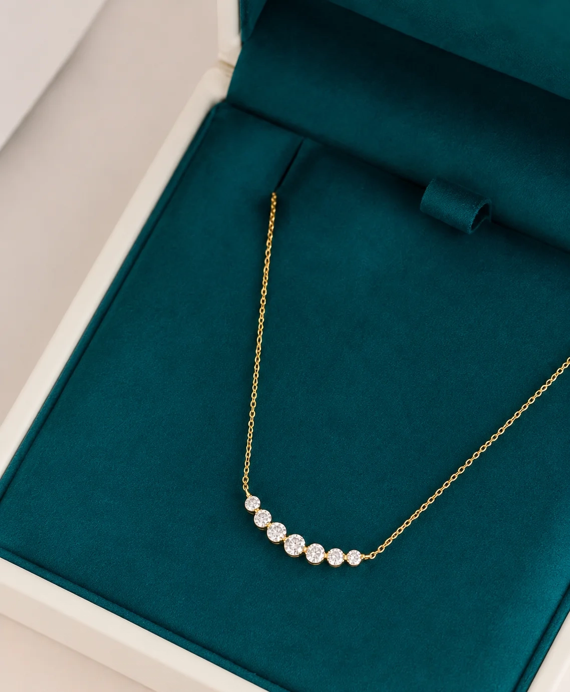 14 KT gold Lab-Grown Smiley bar necklace-1.00 ct product image