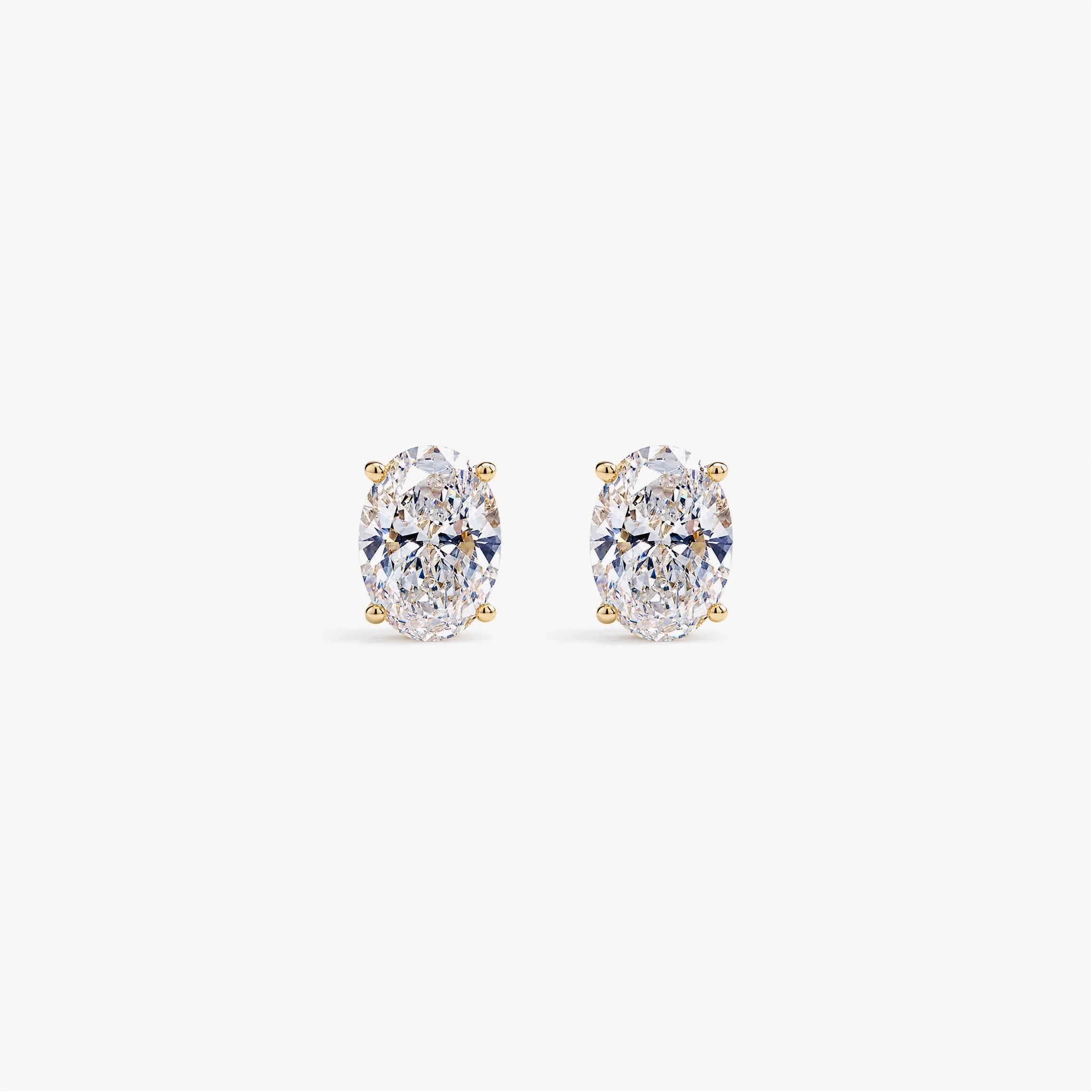 14K Gold Lab Grown Diamond Oval Solitaire Studs-1.00 ct product image 1