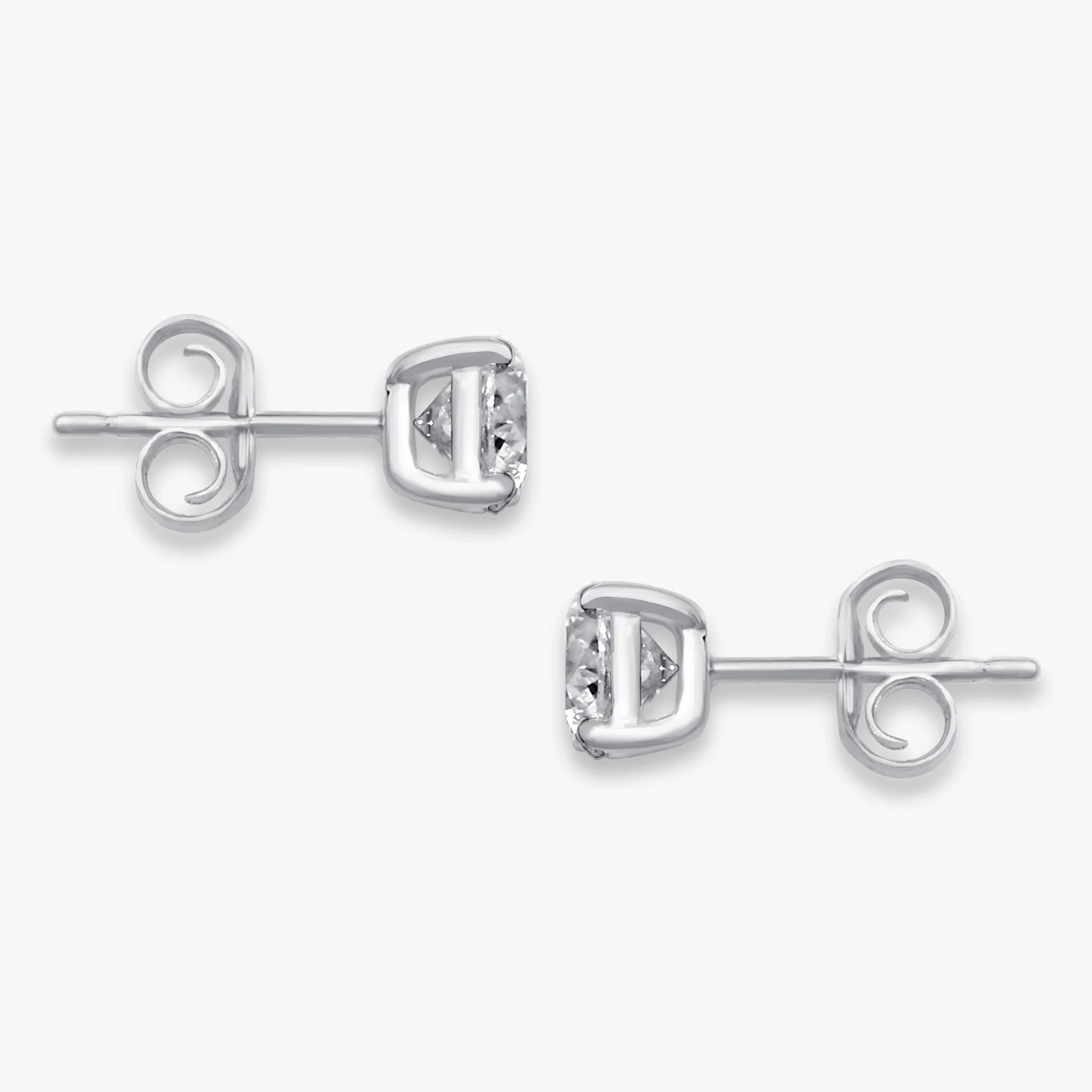 14k Gold Natural Diamond Solitaire Studs - 0.50 ct thumbnail 2