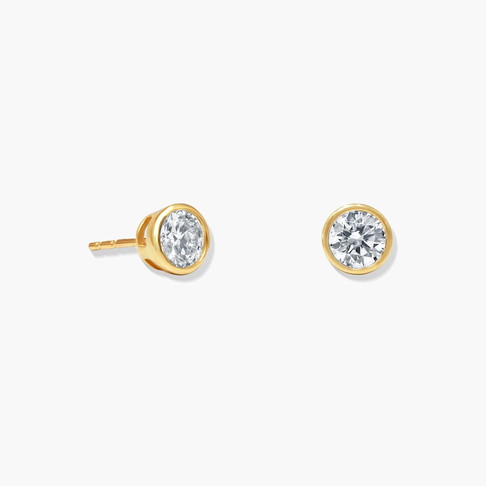 14K Gold Lab Grown Diamond Bezel set Studs - 0.25 ct product image
