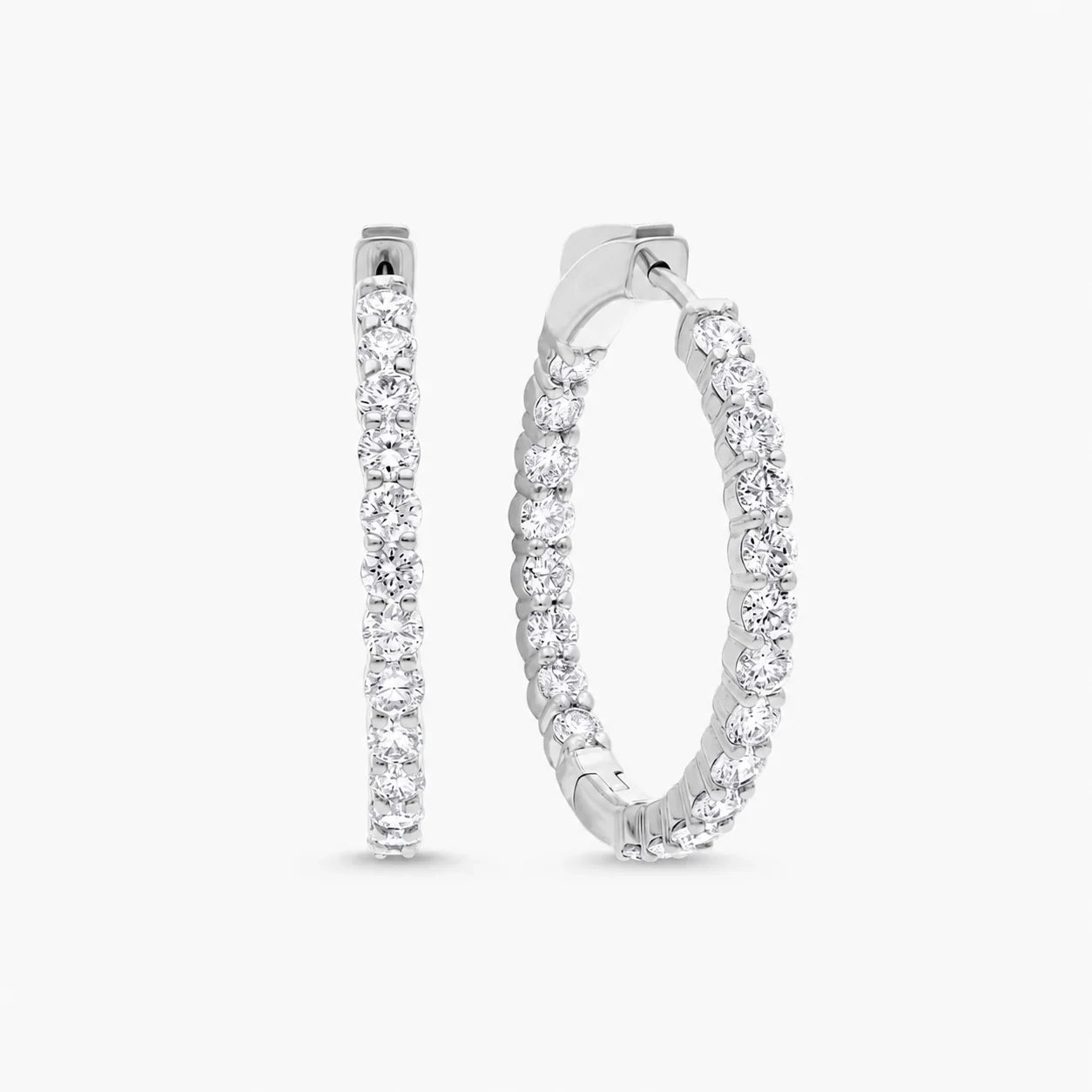 14K Gold Lab Grown Diamond Inside Out Hoops-1.00ct product image 1