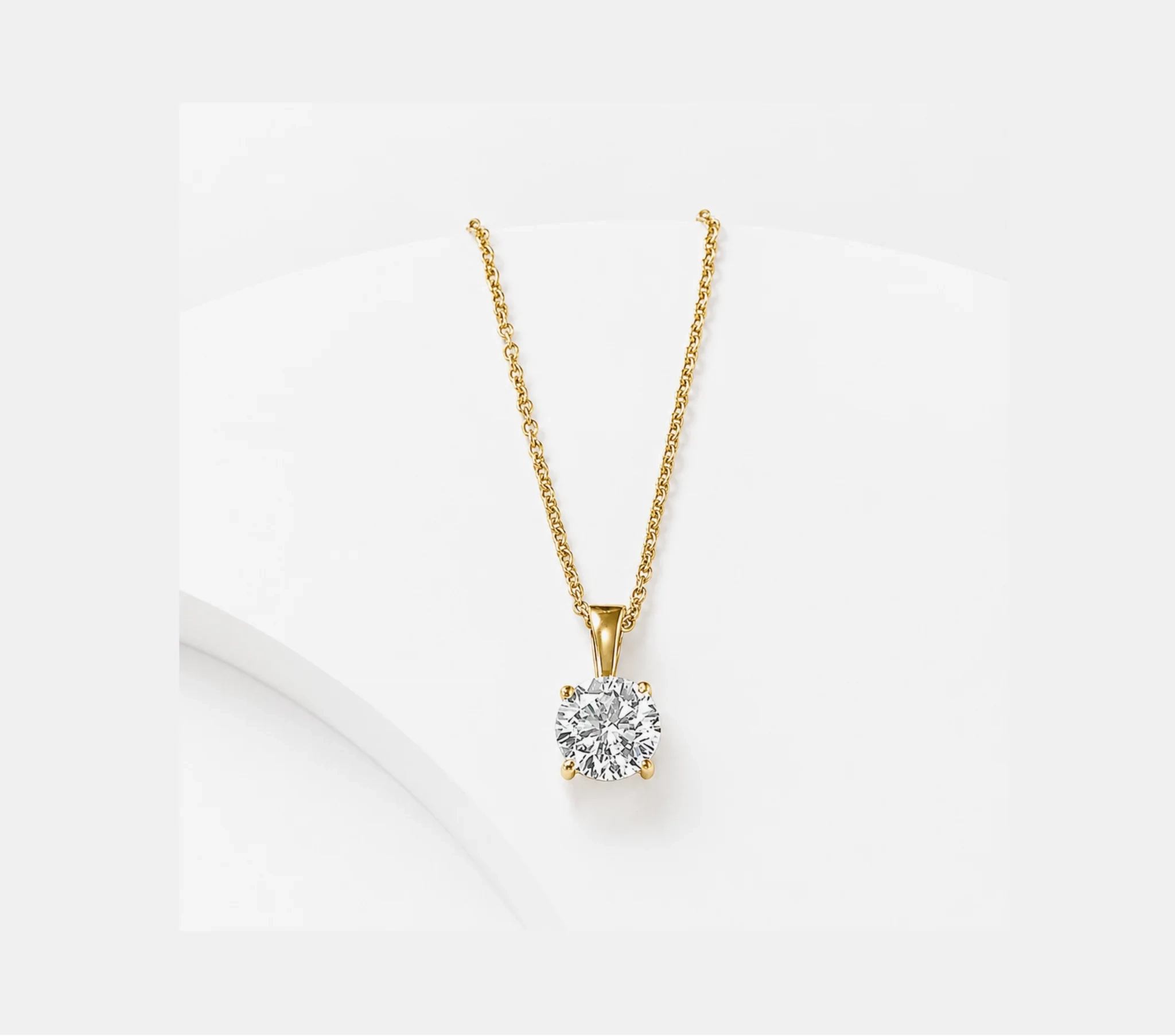 14K Gold Lab Grown Diamond Solitaire Necklace with bail -0.50 ct product image