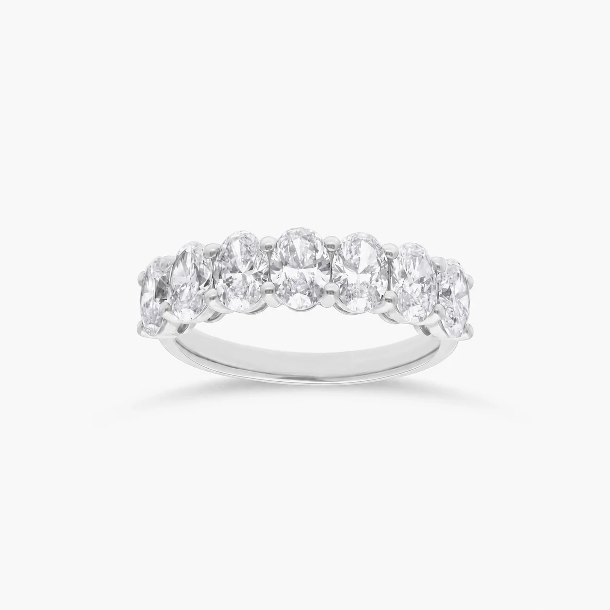 14K LAB Grown Oval Diamond Seven Stone Band - 2.00 ct product image 1