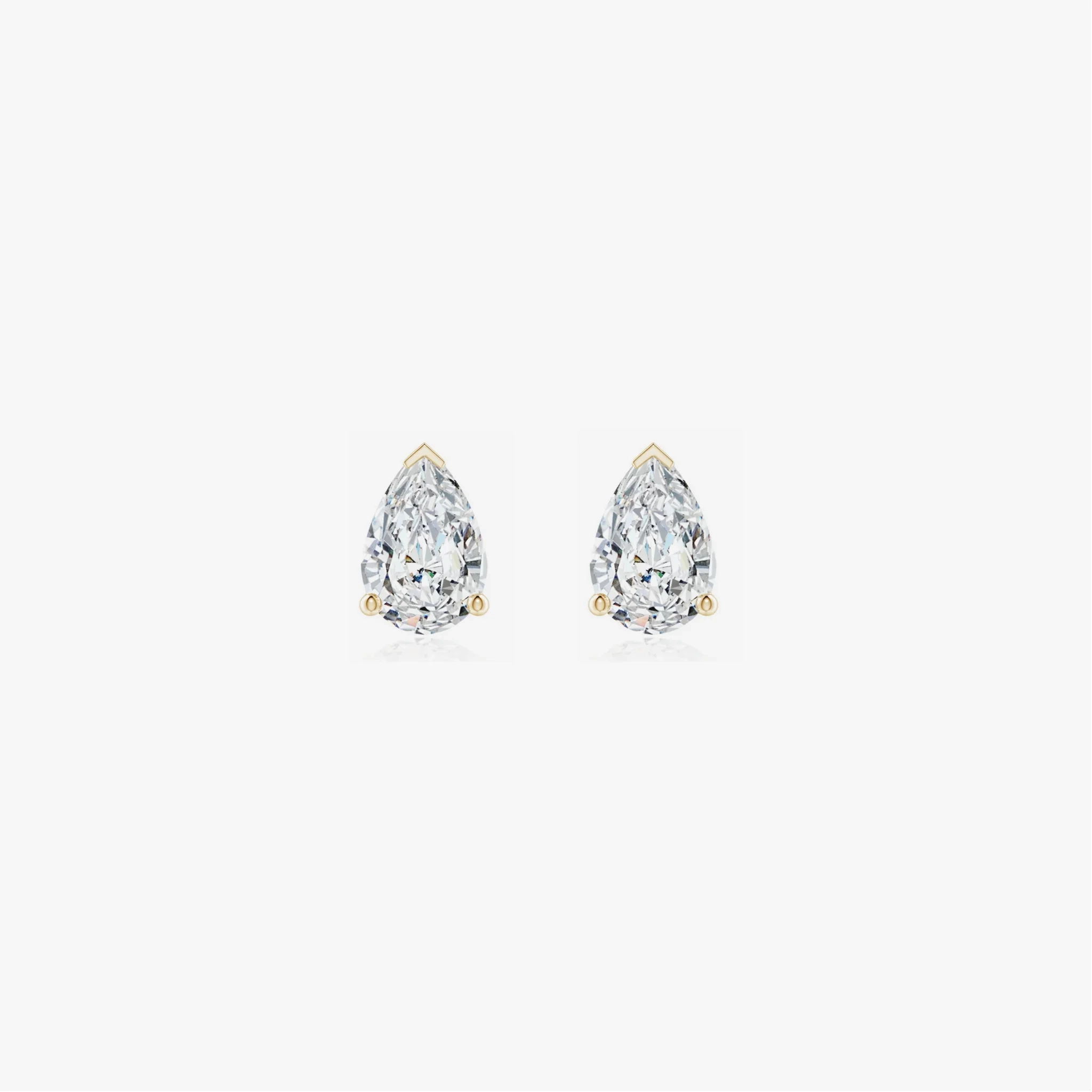 14K Gold Lab Grown Diamond Pear Solitaire Studs-1.00 ct product image 1