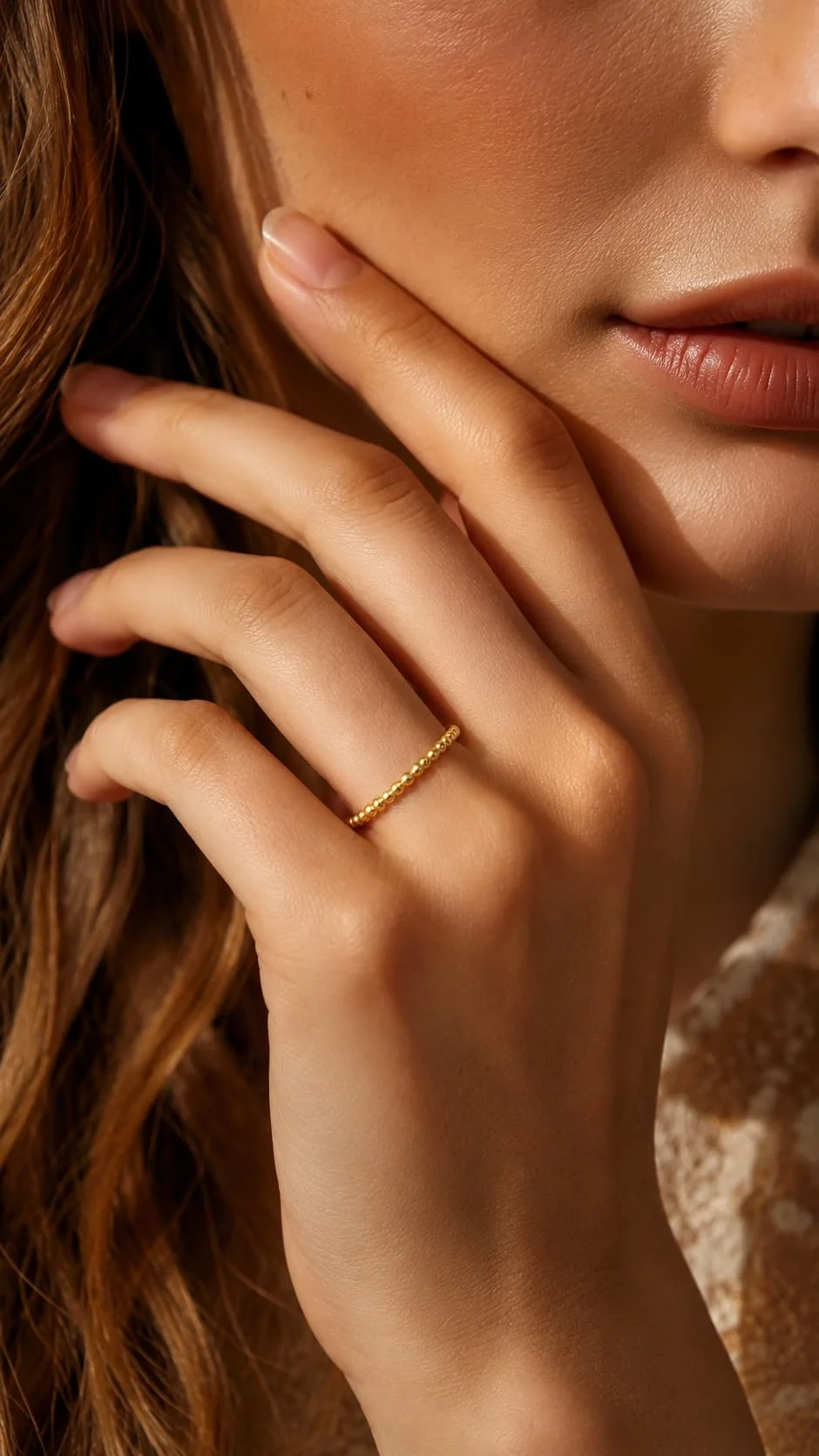 14K Gold Beaded Ring thumbnail 3