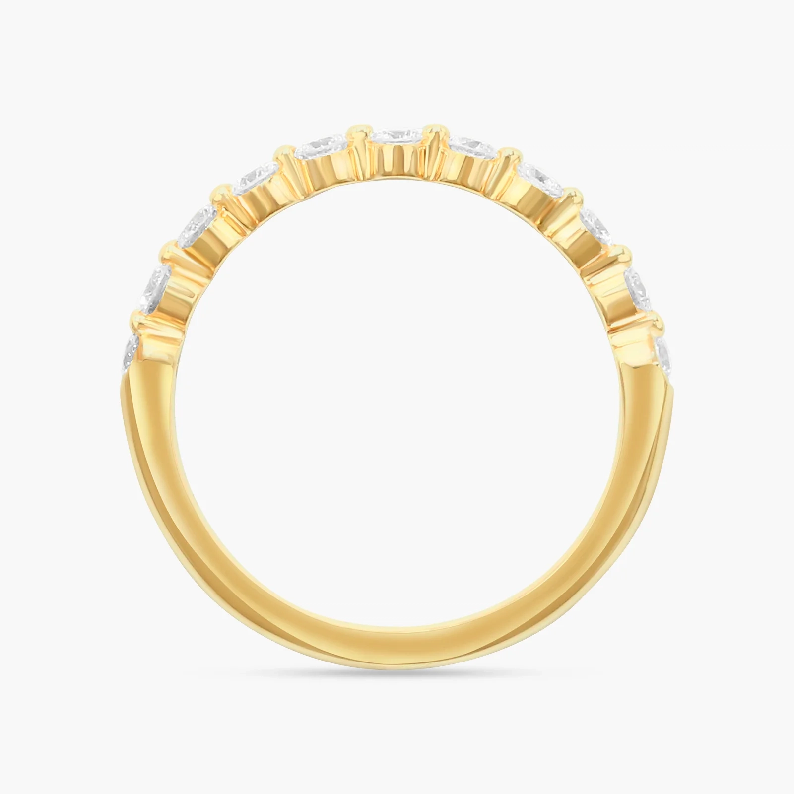 14K Lab Grown Diamond Single Shared Prong Halfway Band thumbnail 4