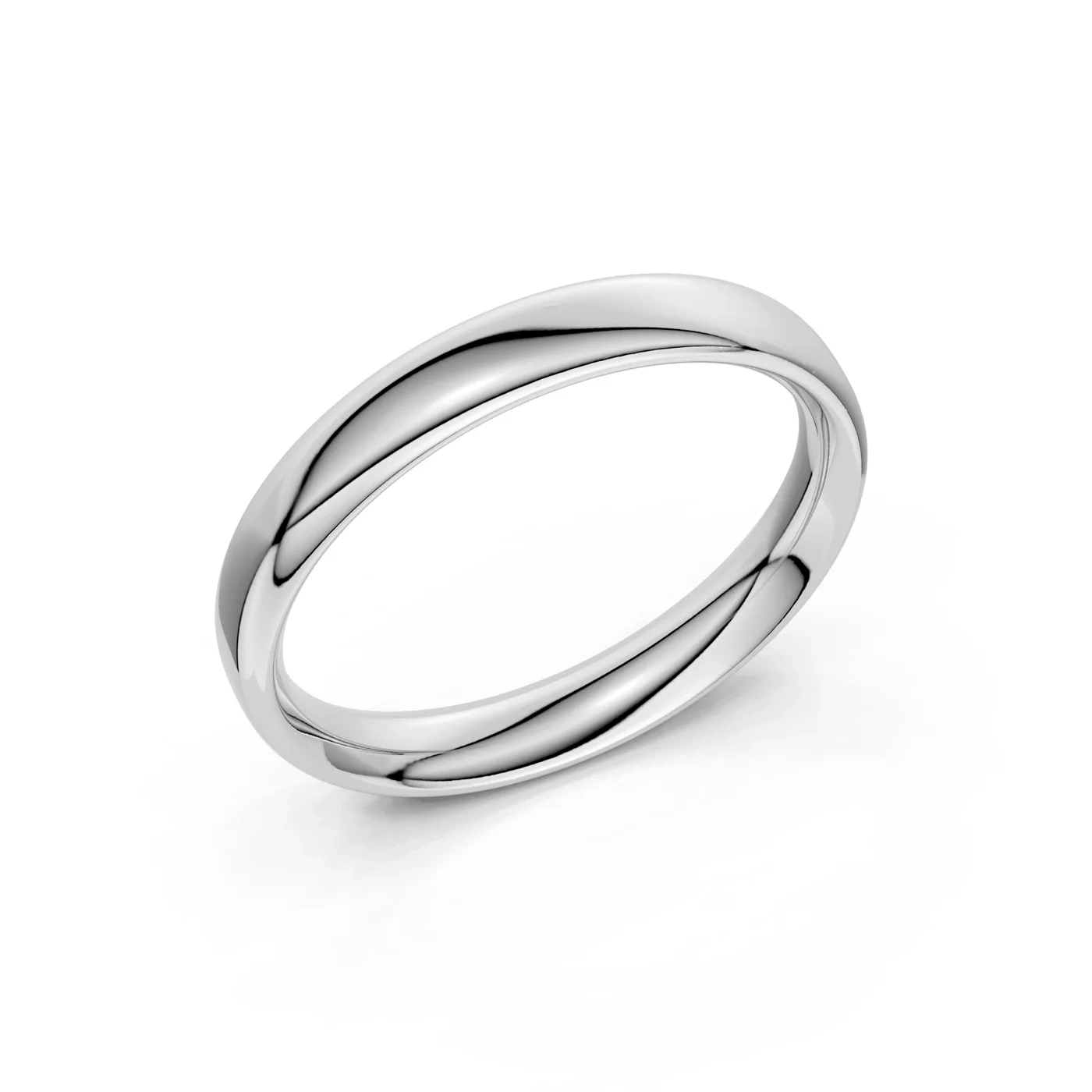14K Low Dome Plain Gold Band - 3 mm thumbnail 2