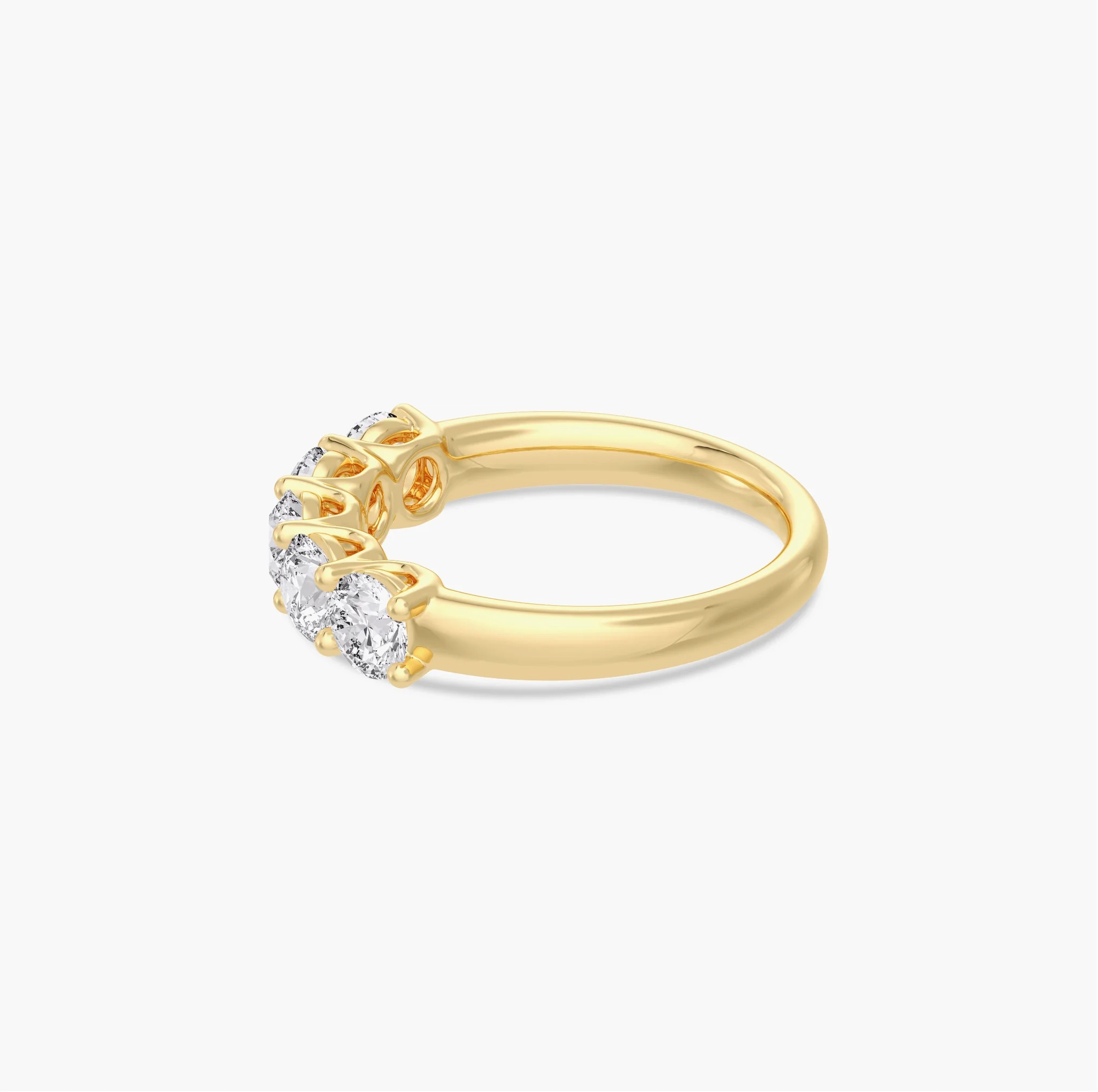 14K Lab Grown Diamond Five Stone Band - 1.50 ct thumbnail 2