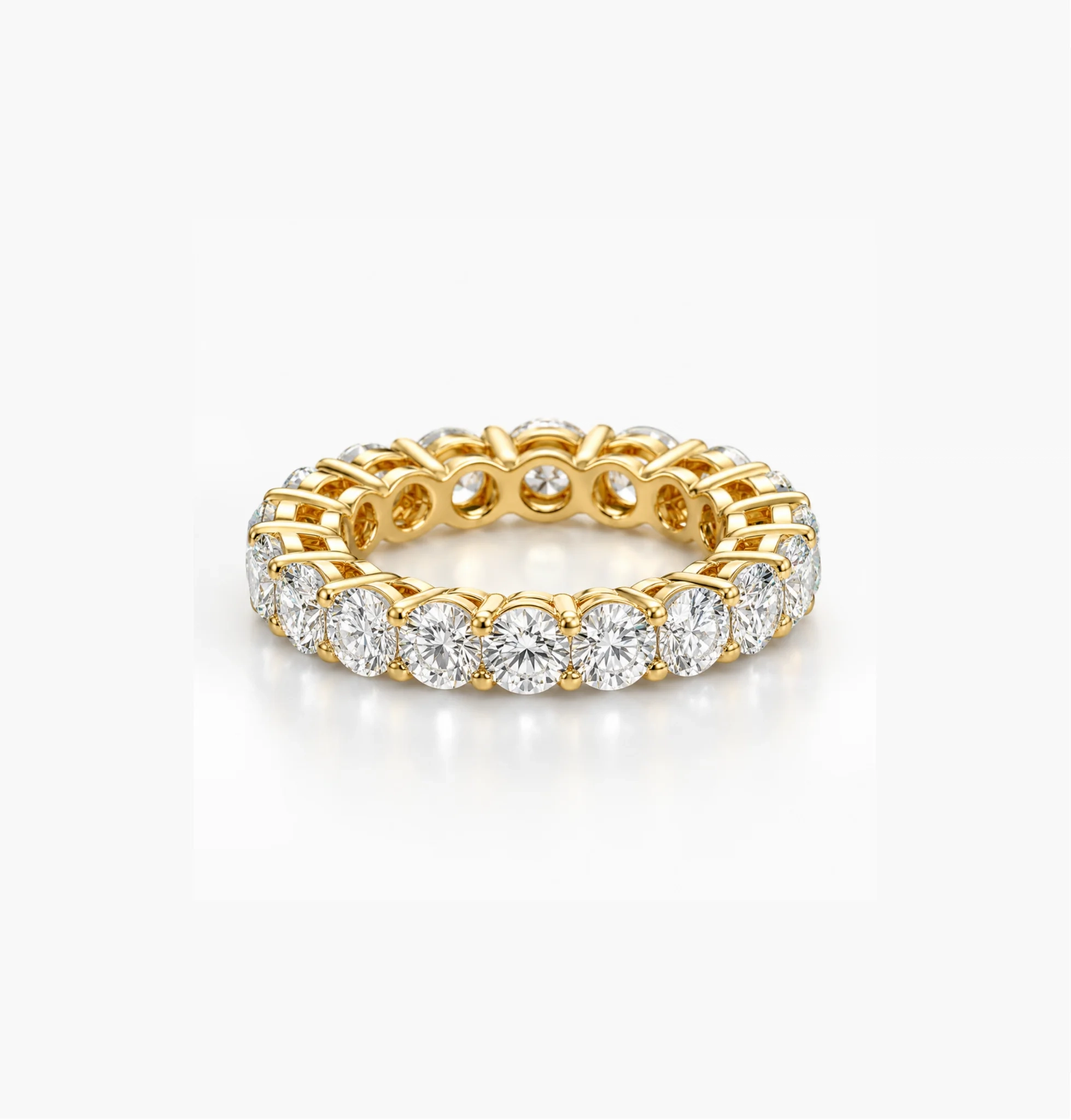 14K Lab Grown Round Diamond Eternity Band - 4.0 ct product image 1