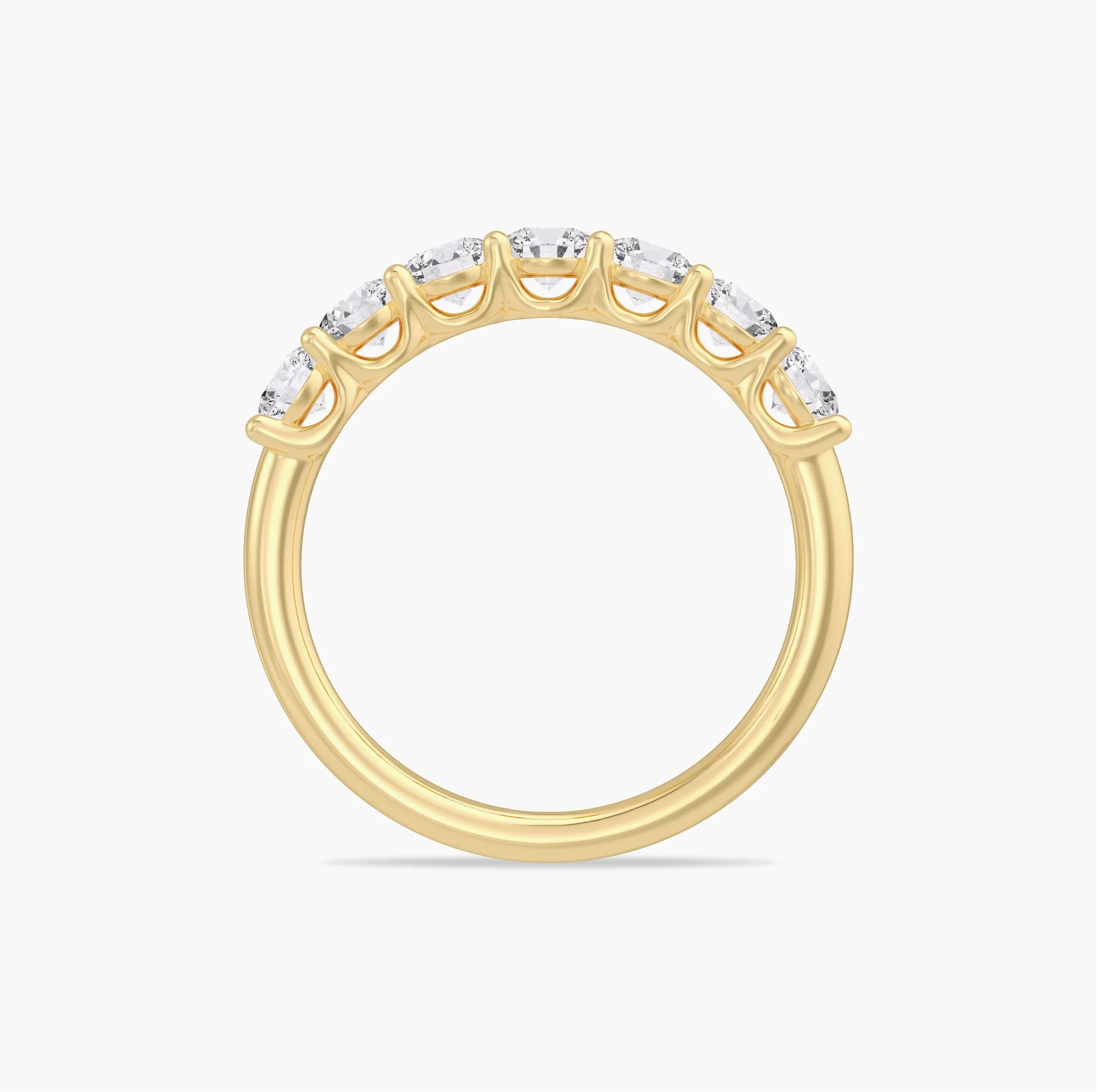 14K LAB Grown Round Diamond Seven Stone Band - 1.00 ct thumbnail 4