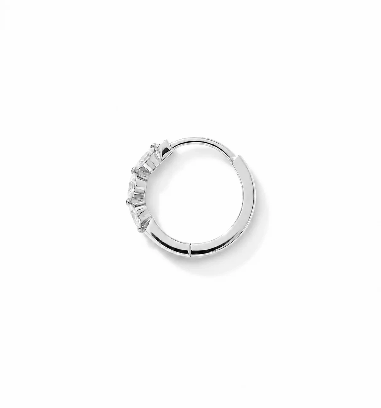 14K Gold Lab Grown Diamond common single prong petite Huggie (Single) thumbnail 2