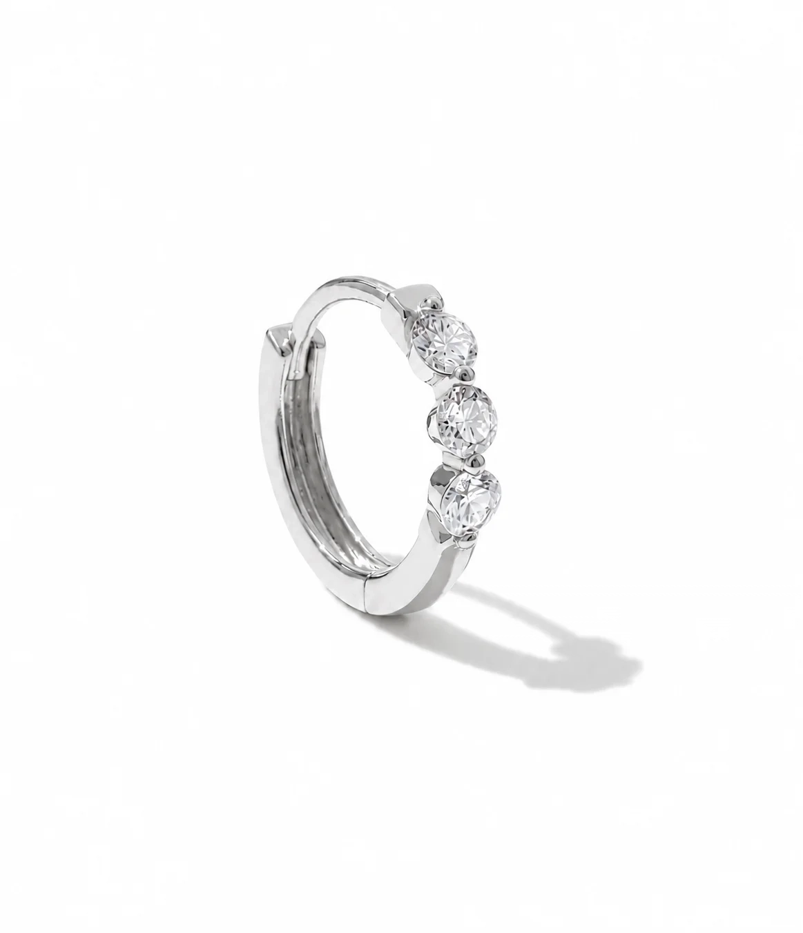 14K Gold Lab Grown Diamond common single prong petite Huggie (Single) product image 1