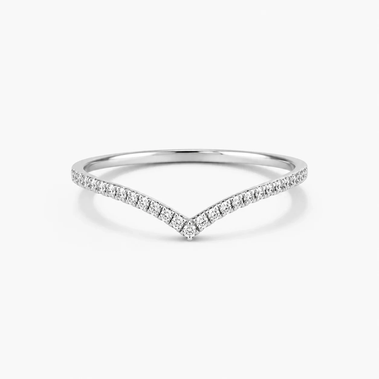 14K Gold Pave Diamond Wishbone Ring product image 1