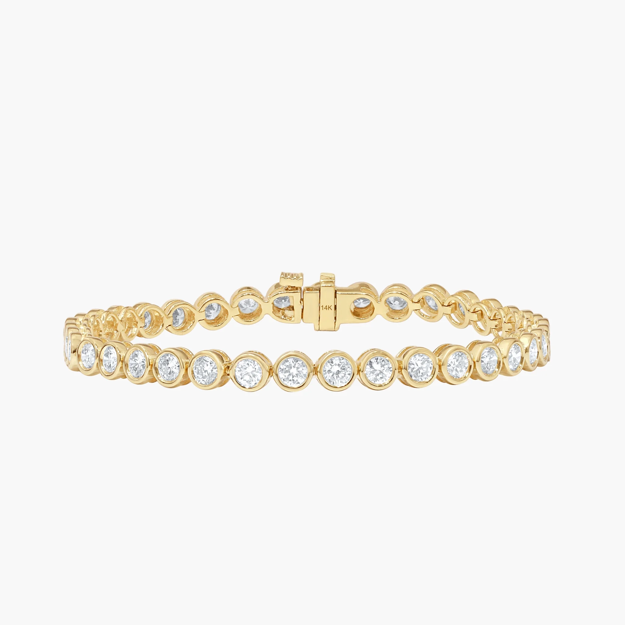 14K Gold Lab Grown Diamond Bezel set Tennis Bracelet-4.00 CT product image 1