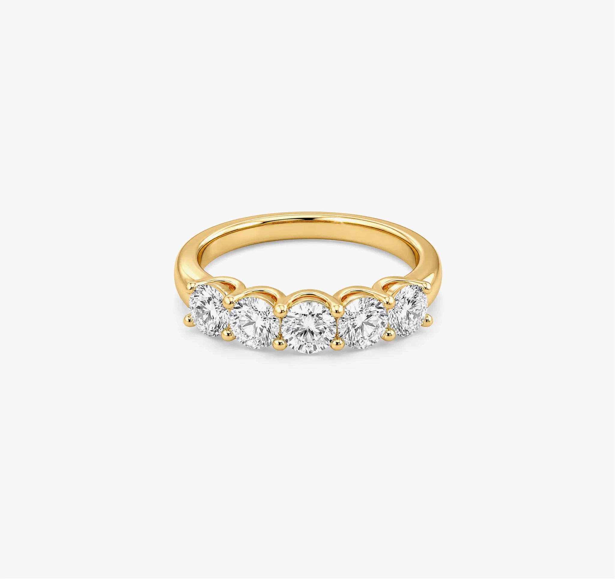 14K Lab Grown Diamond Five Stone Band - 1.50 ct product image 1