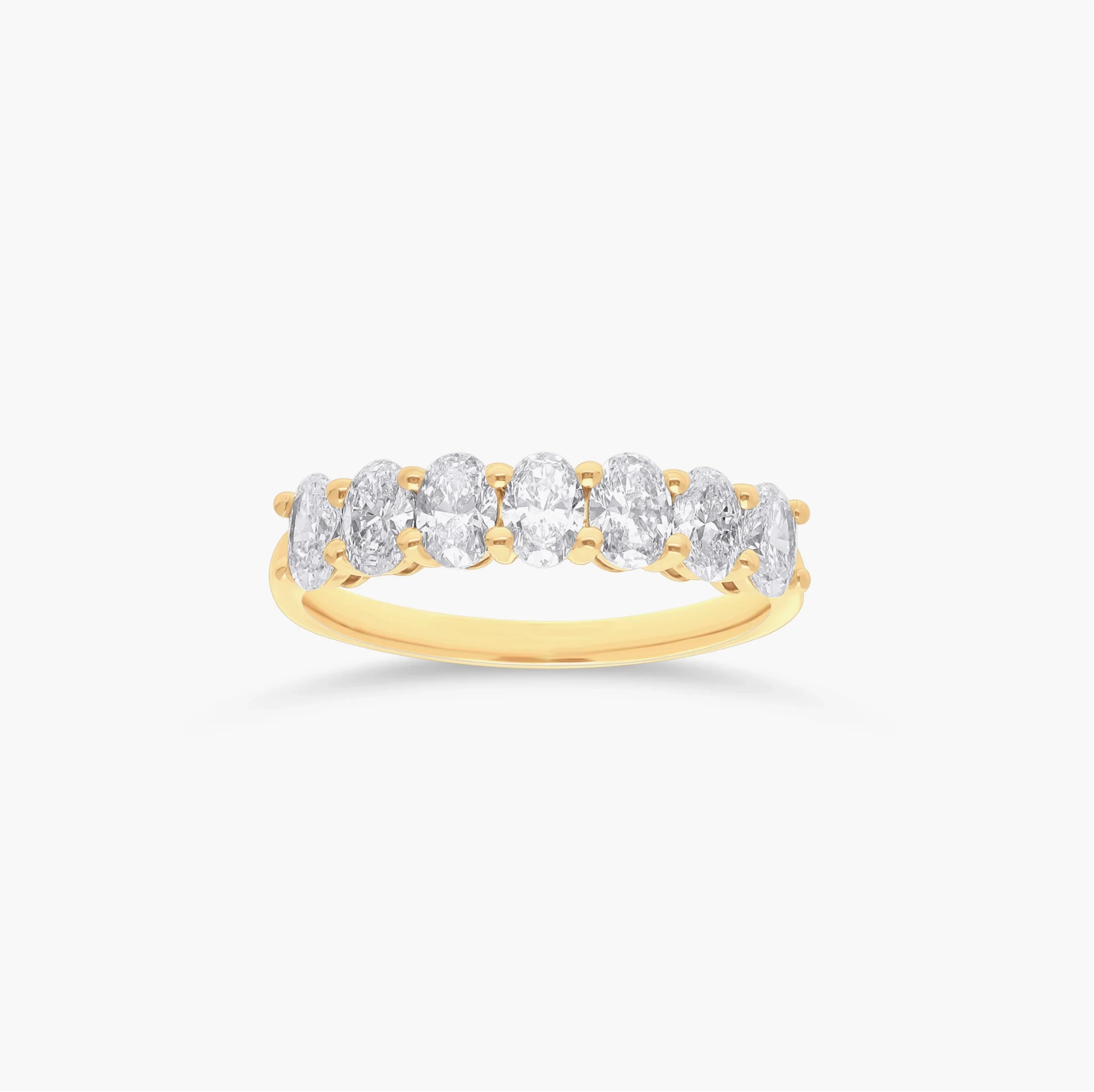 14K LAB Grown Oval Diamond Seven Stone Band - 1.00 ct product image 1