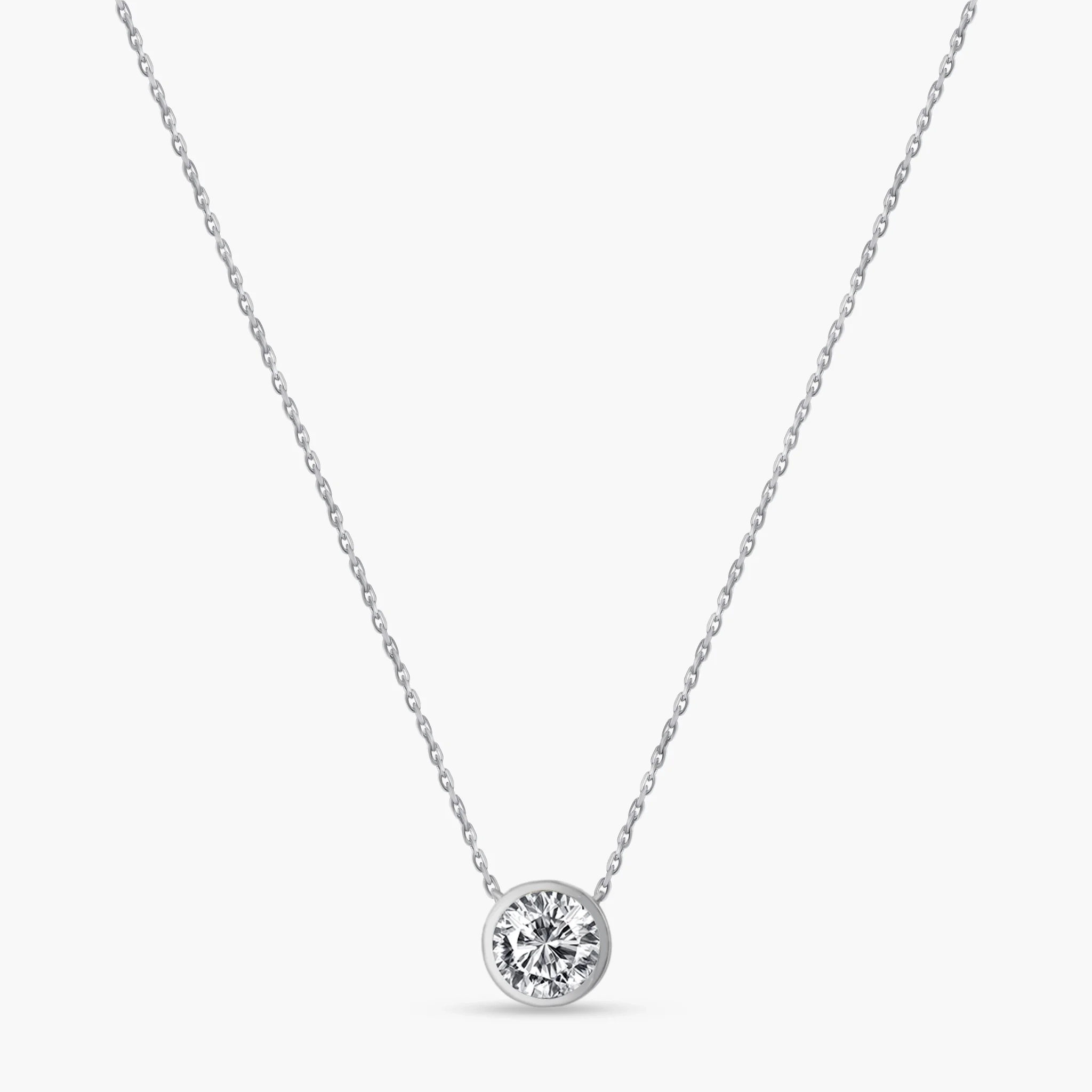 14K Gold Lab Grown Diamond Bezel set Necklace-0.25 ct product image 1