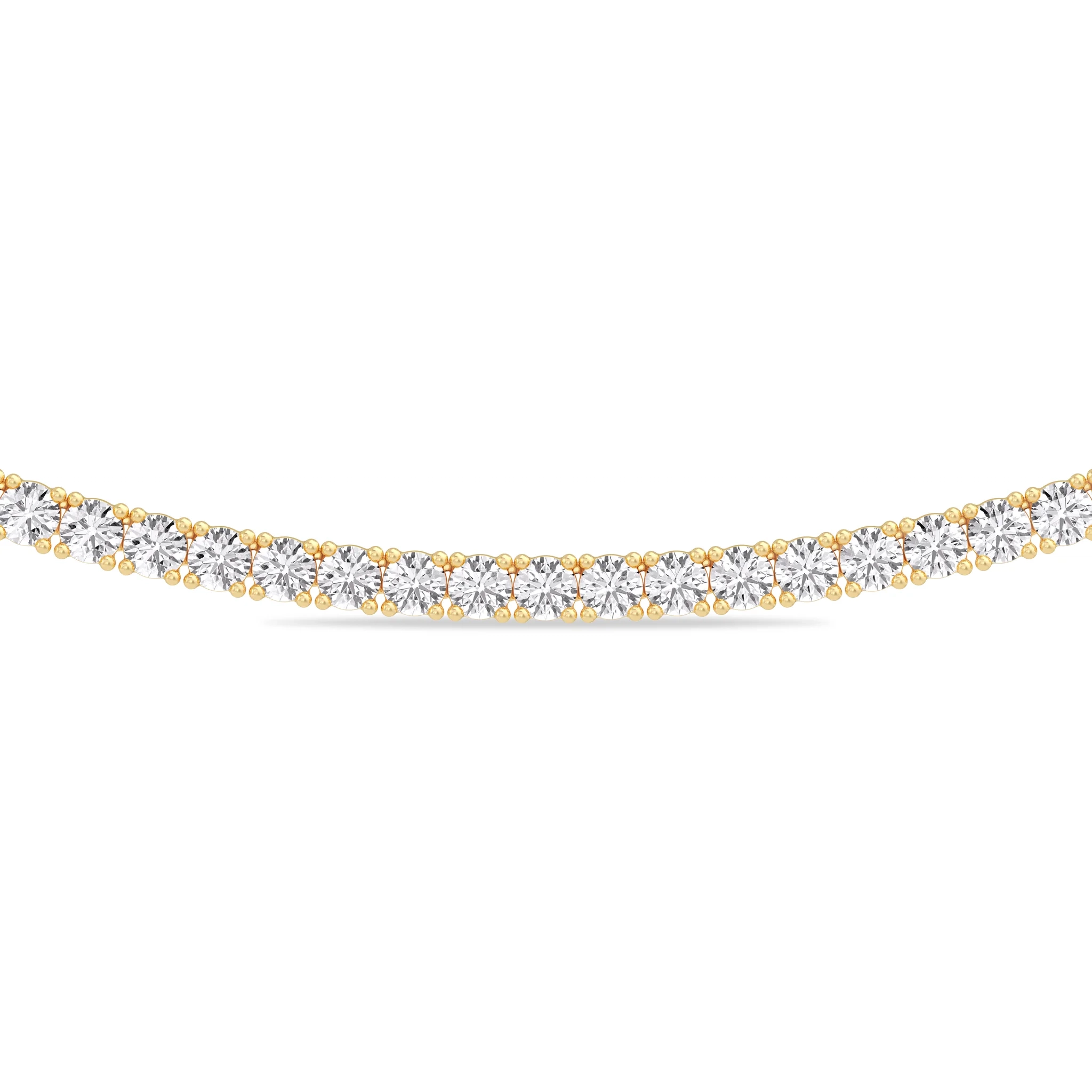 14K Gold Lab Grown Diamond Tennis Necklace-10.00 ct thumbnail 4