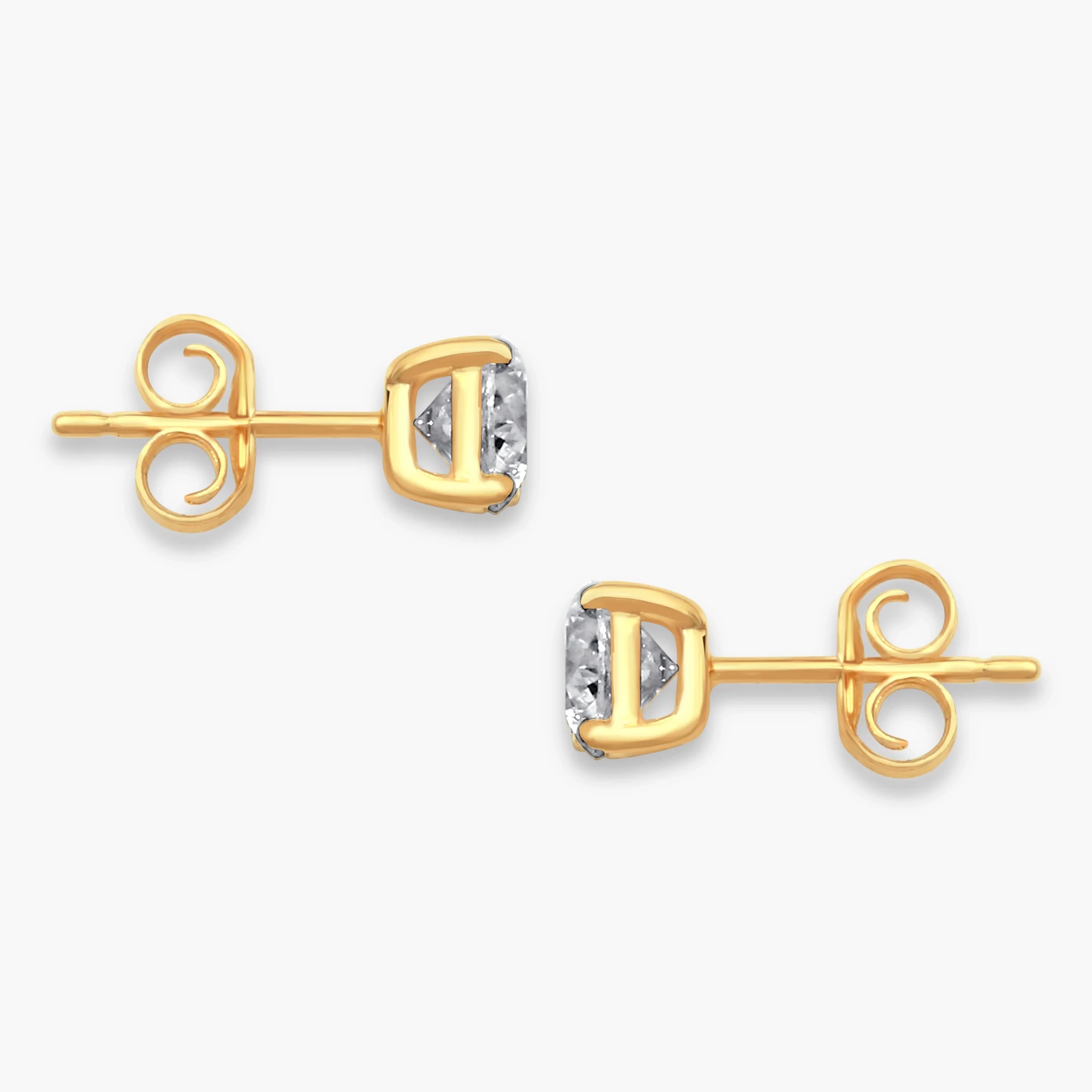 14k Gold Natural Diamond Solitaire Studs - 0.25 ct thumbnail 2