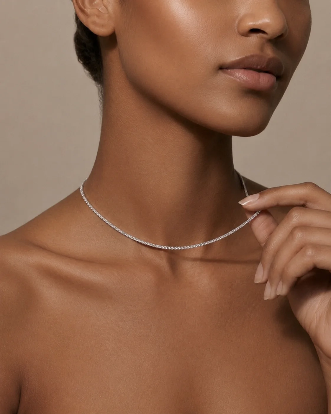 14K Gold Lab Grown Diamond Tennis Necklace-7.00 ct thumbnail 2