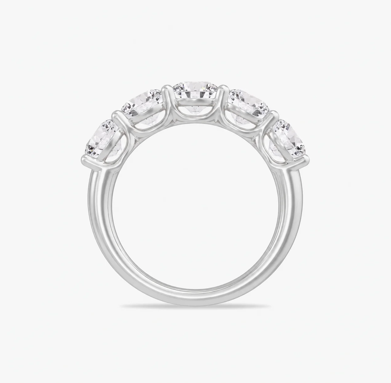 14K Lab Grown Diamond Five Stone Band - 3.0 ct thumbnail 4