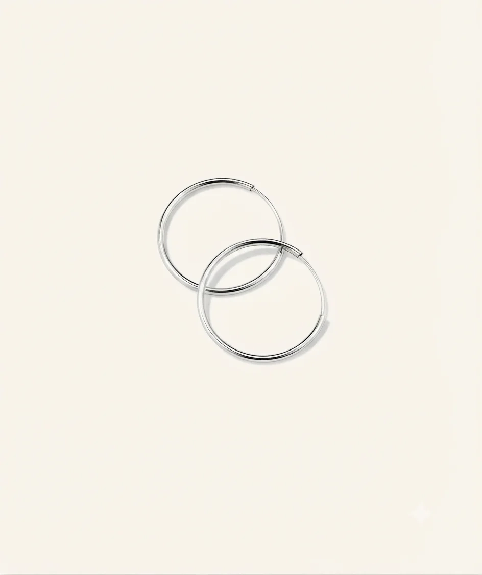 14K Gold Classic Everyday Hoops - 18 mm thumbnail 2